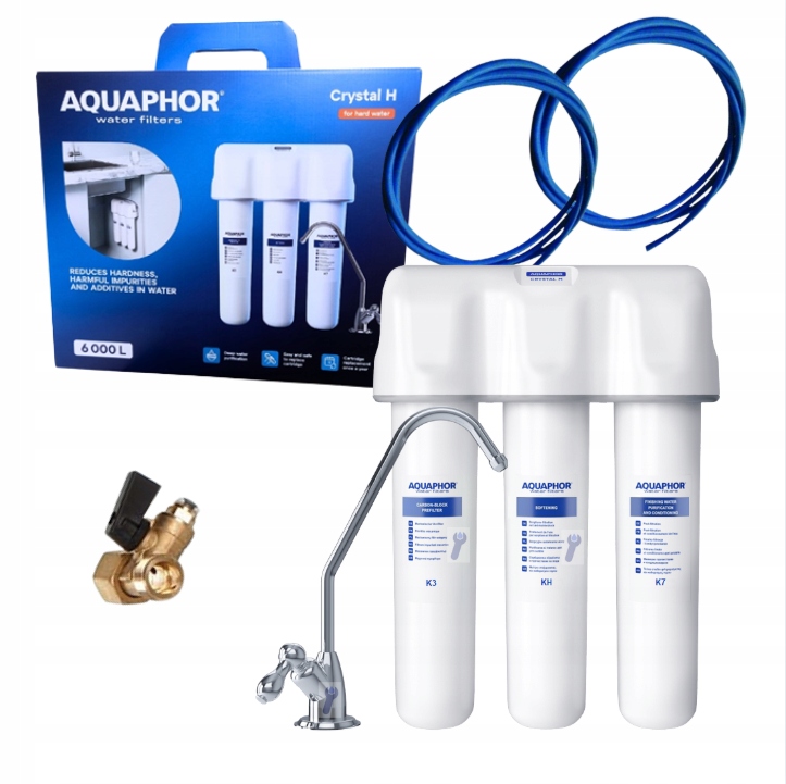 Filtr do twardej wody zmiękczający pod zlew Aquaphor Kryształ H z kranem