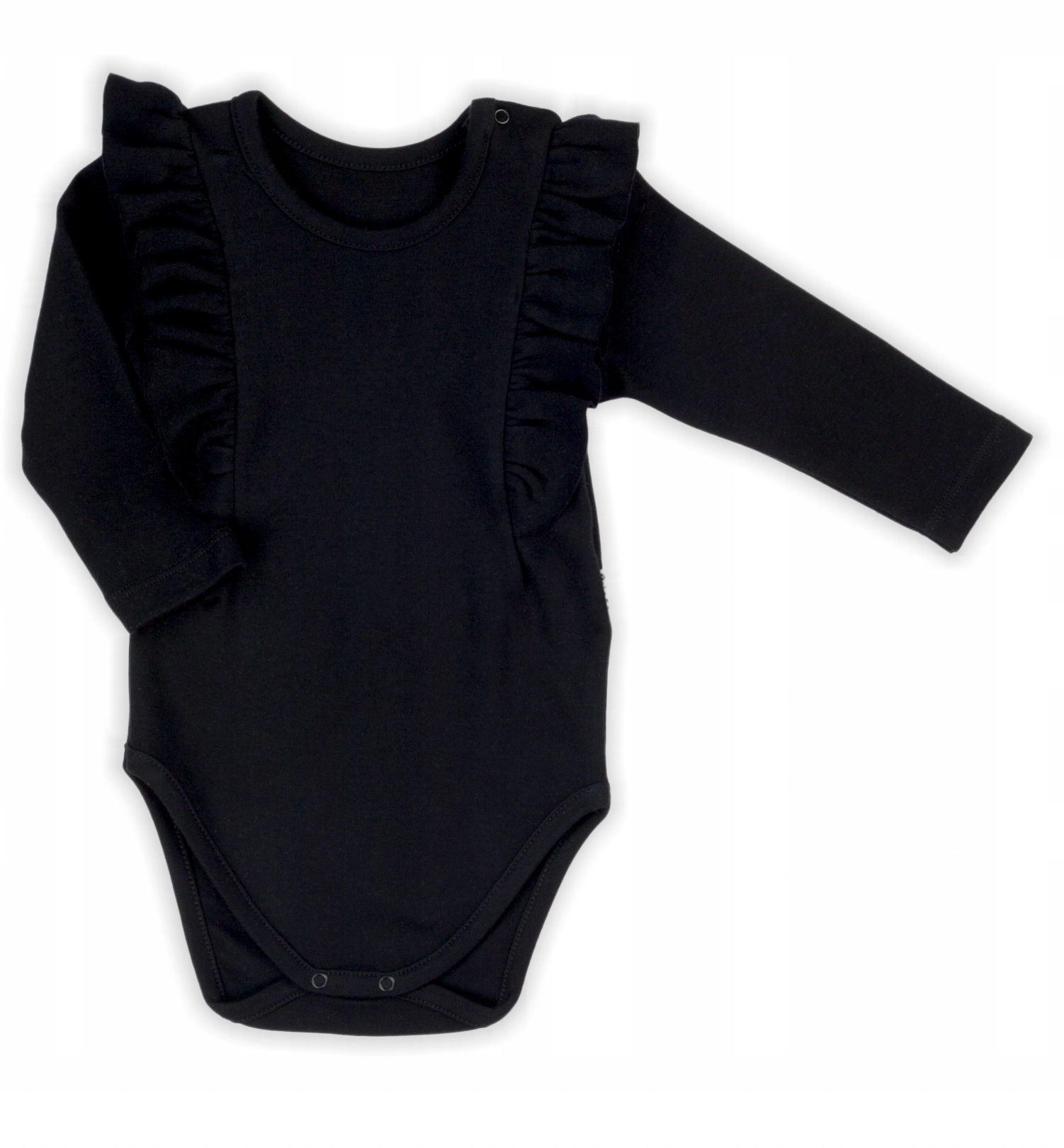 

Body czarne 92 z falbankami Długi Rękaw gładkie