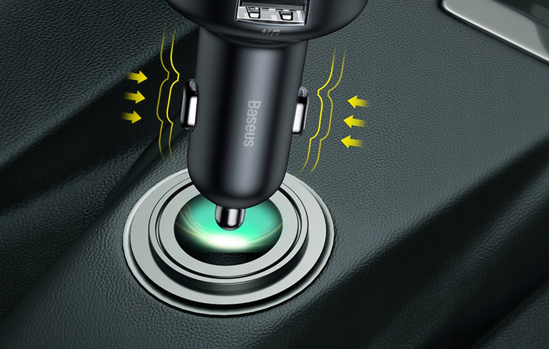 BASEUS TRANSMITER FM BLUETOOTH ŁADOWARKA SAMOCHODOWA USB 2.4A PD TF AUX Źródło sygnału bluetooth karta pamięci USB