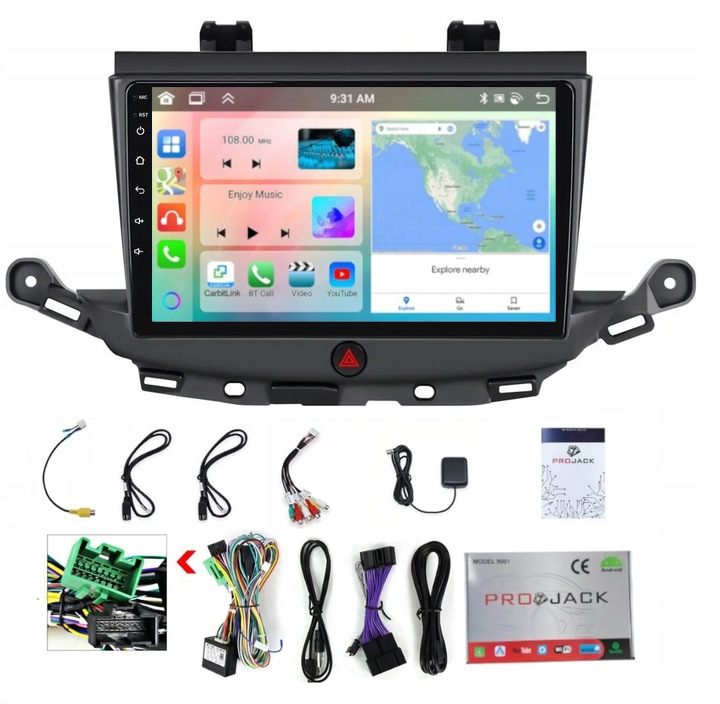 Rádio Navigácia Android Opel Astra K 2015-2020 Wifi Usb Carplay 4GB 64GB