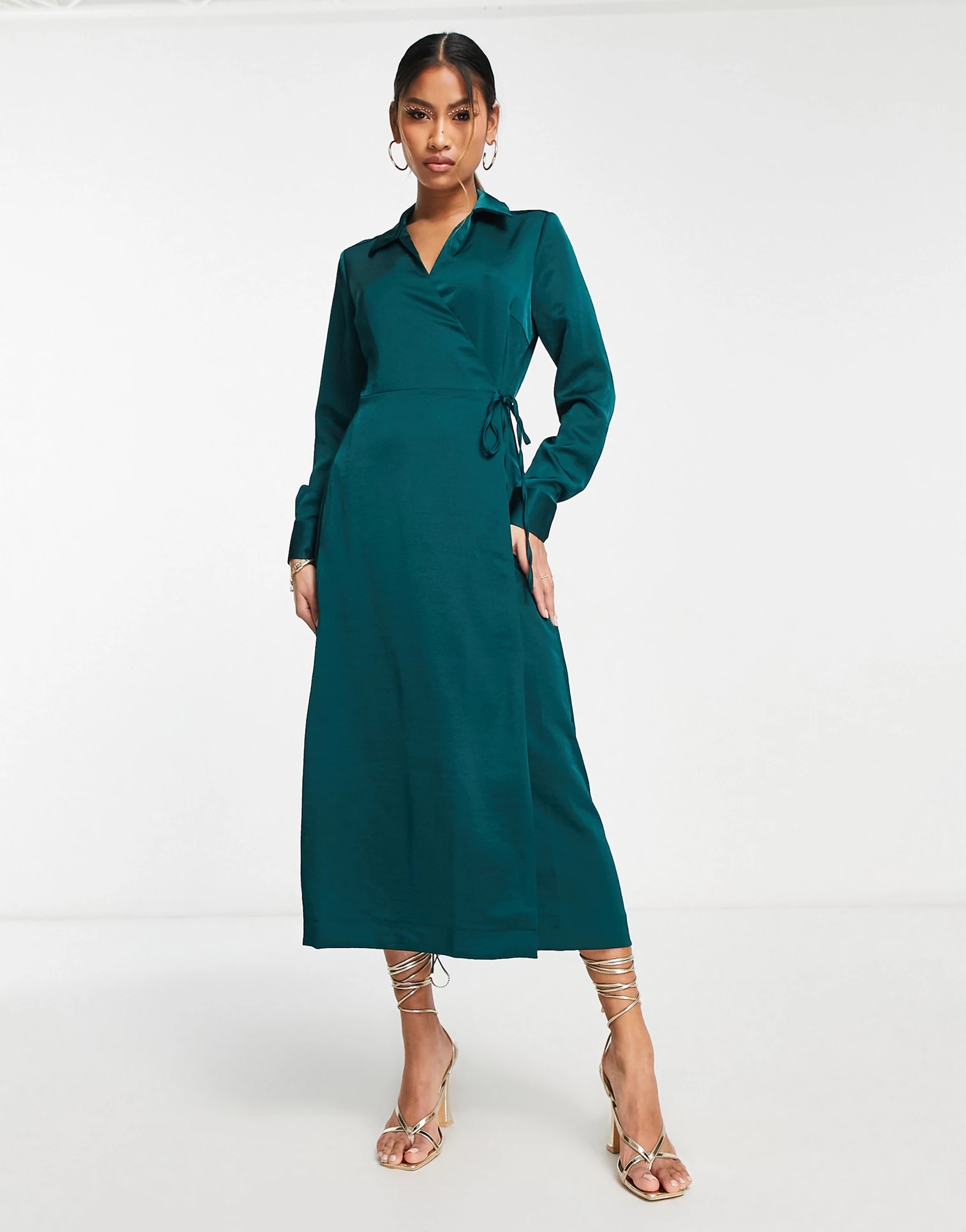 Šaty Smaragdovou Saténovou Barvou Y.a.s M 38