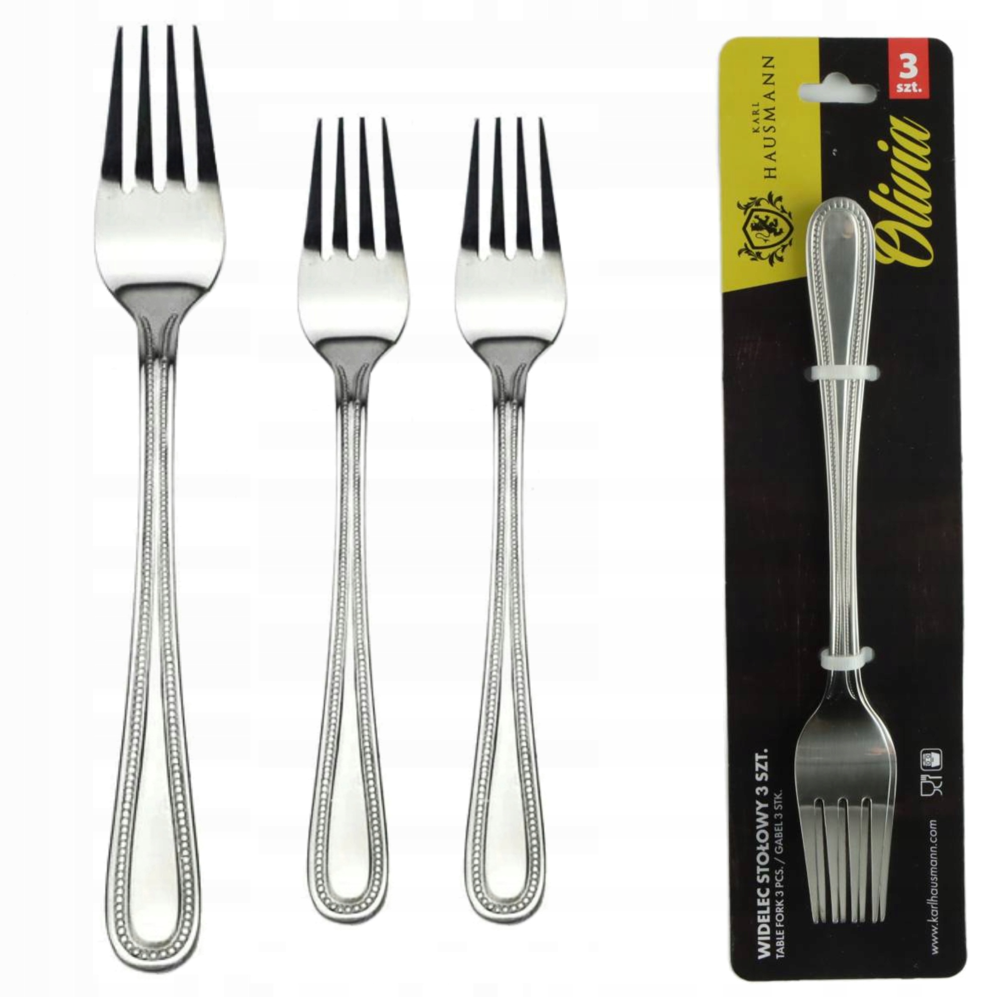 WIDELCE STOŁOWE Obiadowe SZTUĆCE STOŁOWE 3szt WIDELEC OBIADOWY Olivia