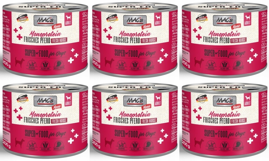 Levně MAC's Pes Monoprotein Konina 6 x 200 g