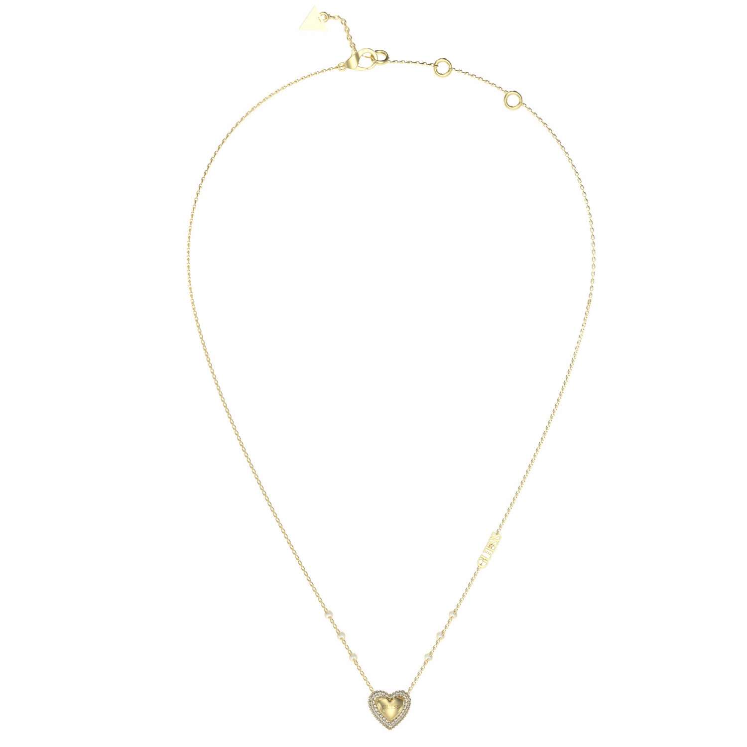 Dámský zlatý náhrdelník Guess srdce 46 cm