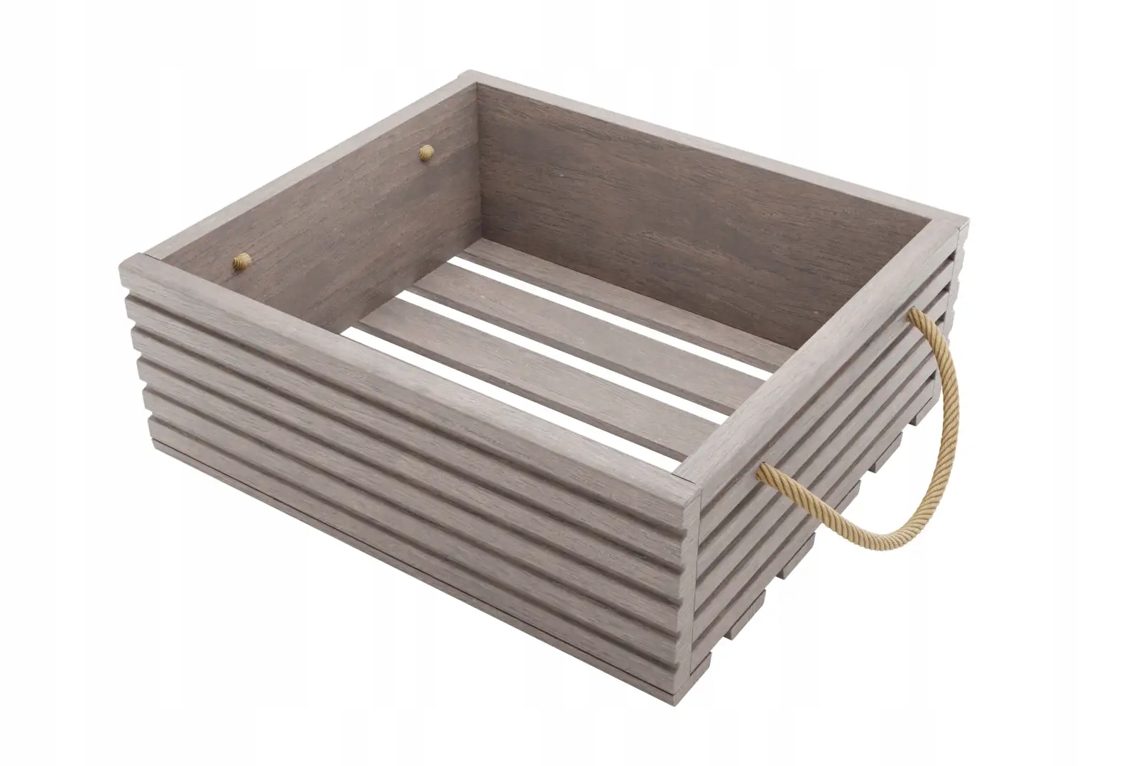 Dřevěná Krabička S Úchytem Pro Skladování 40x35x14,5 cm Šedá