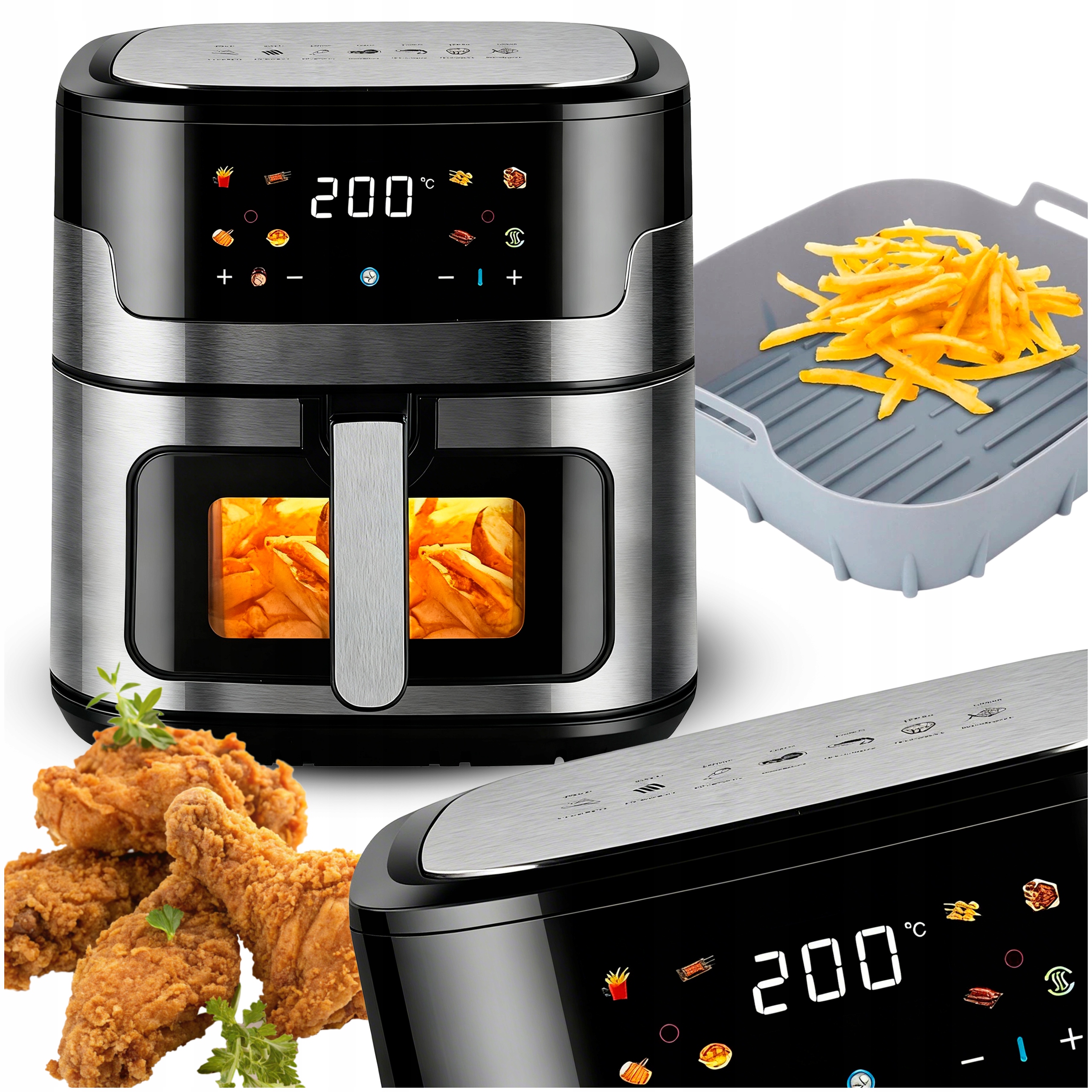 Air Fryer Frytkownica Beztłuszczowa Frytownica Duża 8L Duża Misa XXL