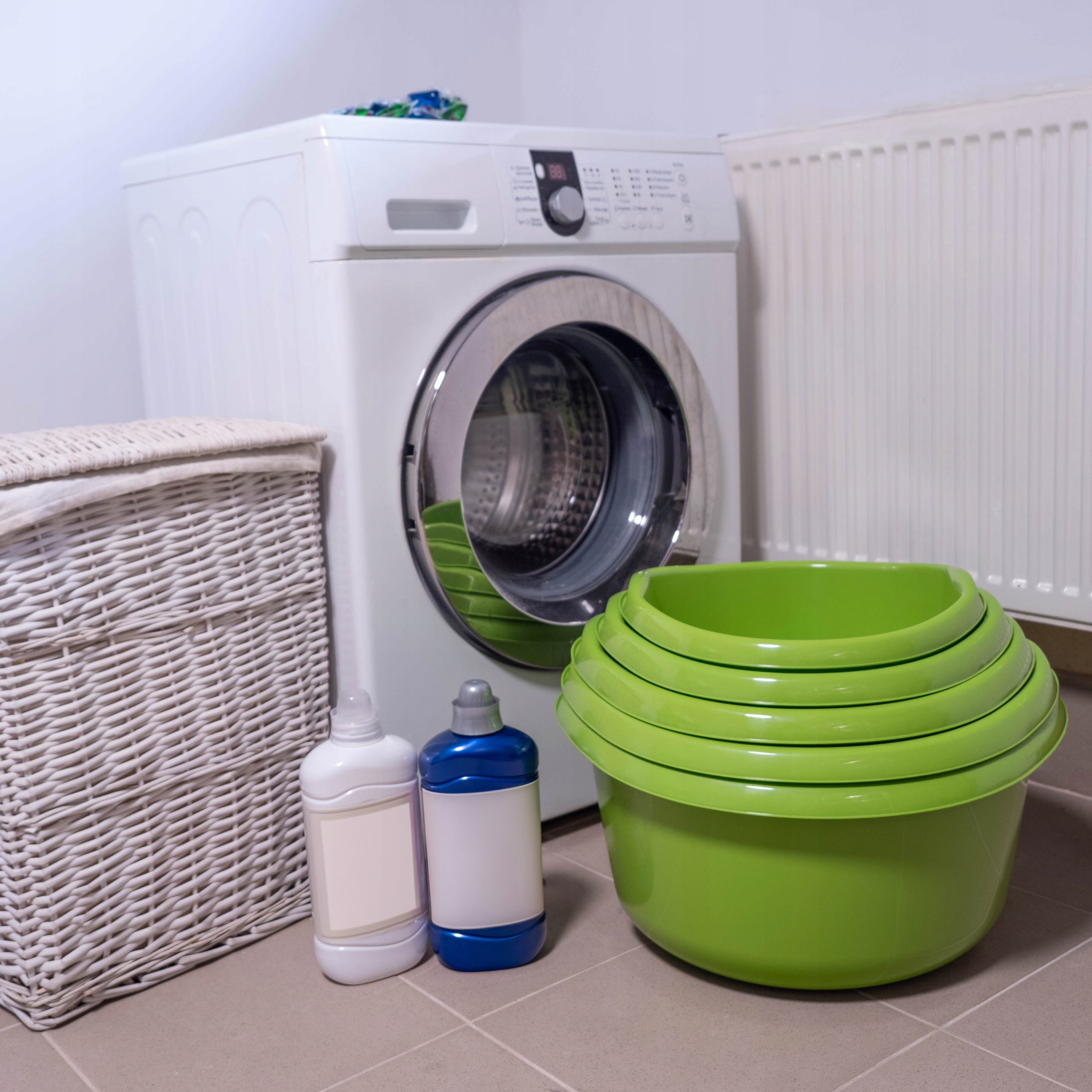 MISKA PLASTIKOWA NA PRANIE BIELIZNĘ 25L MIEDNICA POJEMNIK Z UCHWYTAMI 49 CM Marka Kadax