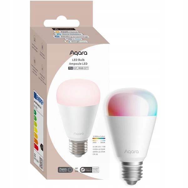 Aqara Led Bulb T2 Rgb Cct E27 Led žárovka Thread, Zigbee, Bluetooth, 95