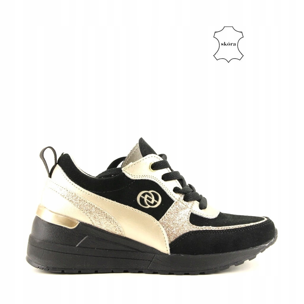 iBUTY Tenisky Z Kůže 3954 Černé Zlaté 40