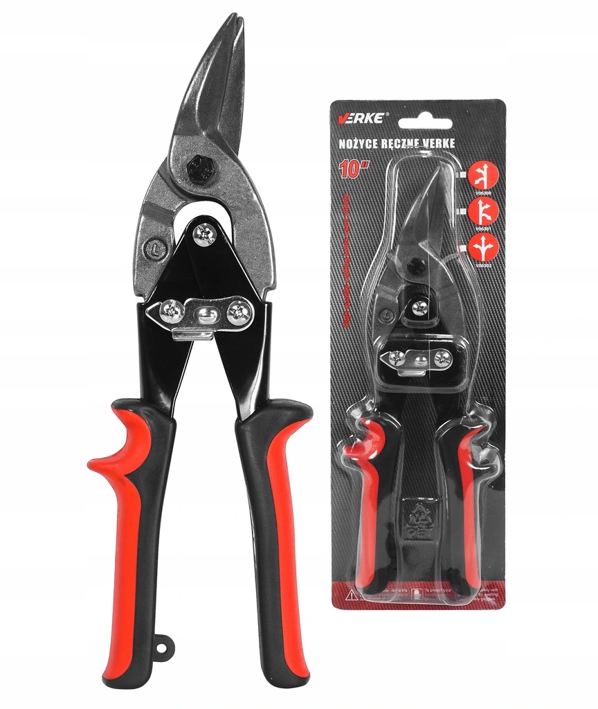 NOŻYCE DO CIĘCIA BLACHY 250MM ZESTAW 3 SZT VERKE Maksymalna grubość ciętego materiału 1.2 mm
