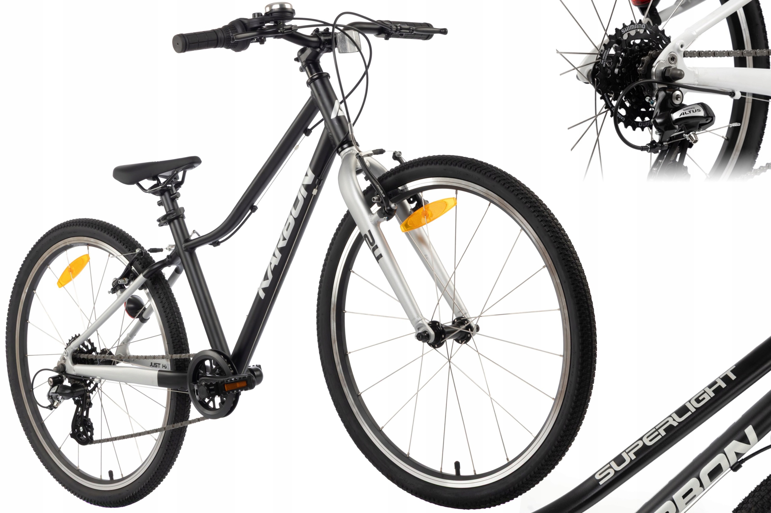 Rower dziecięcy 24" Karbon Superlight czarny R25 Lekki