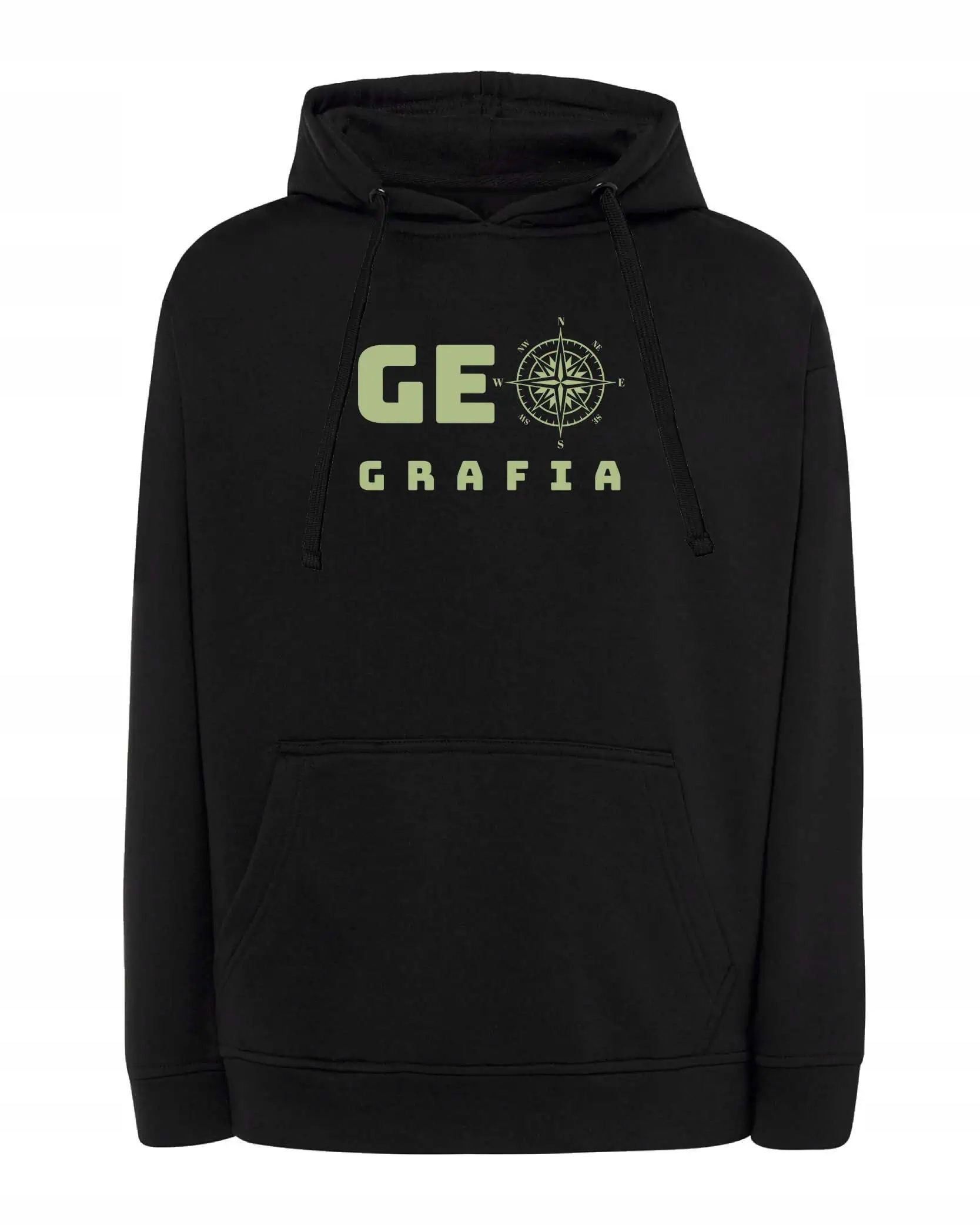 Mikina s kapucí Den učitelů Geografie Kompas Černá XL