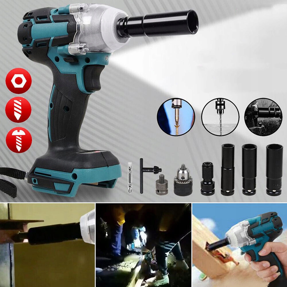 KLUCZ UDAROWY AKUMULATOROWY ZESTAW 1/2'' +NASADKI Marka bez marki