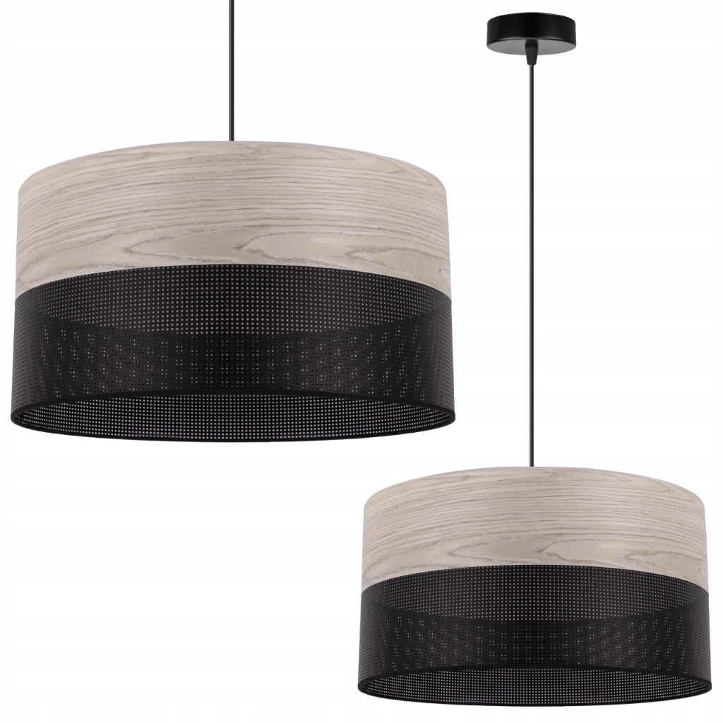Závěsné Stropní Svítidlo Lustr Černá S Elegantním Stínítkem, Dýha 40 CM