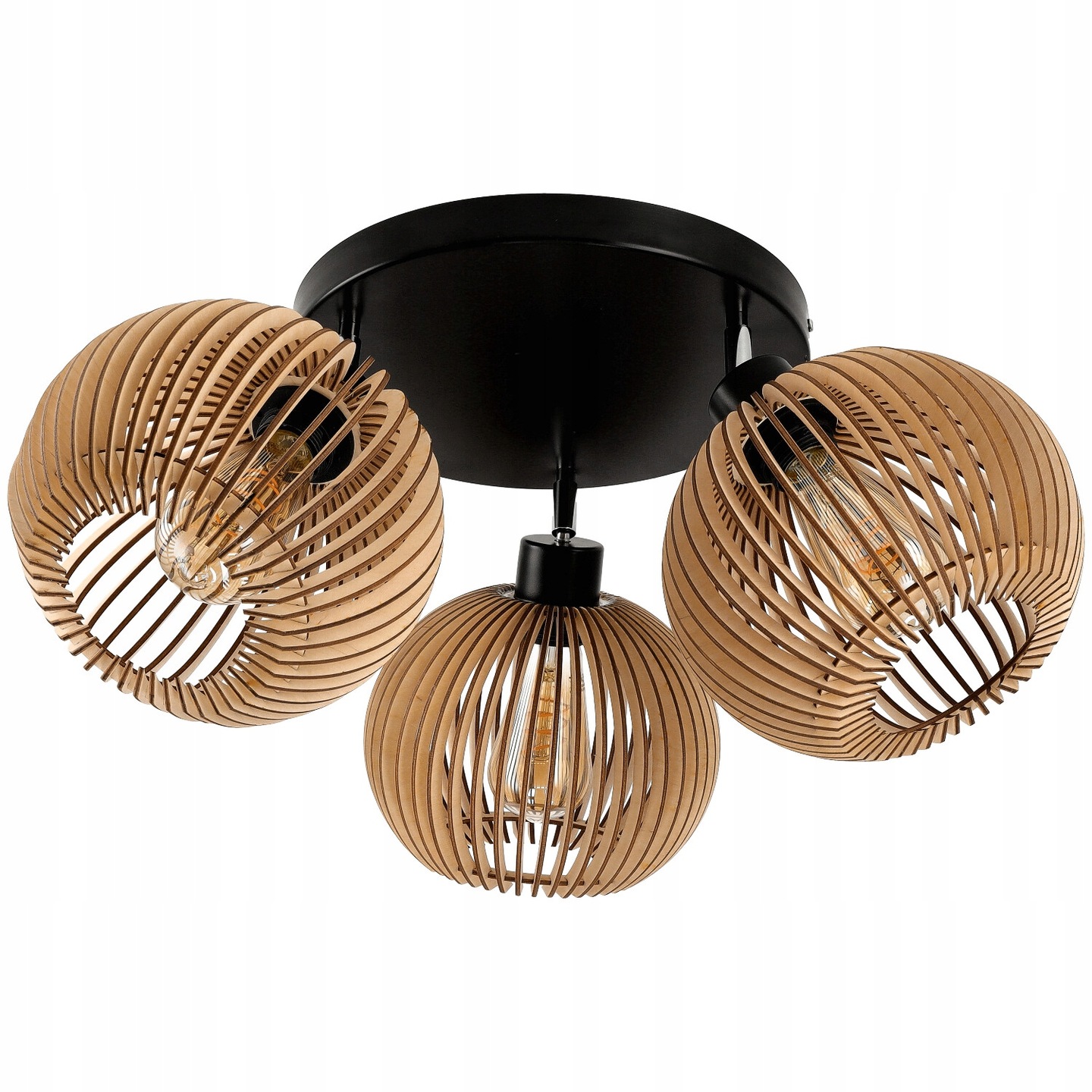 

Lampa plafon żyrandol ruchomy sufit klosz drewno 3