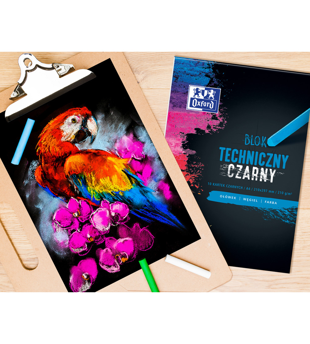 BLOK TECHNICZNY OXFORD A3 210g/m2 CZARNE KARTKI EAN (GTIN) 5904017072621