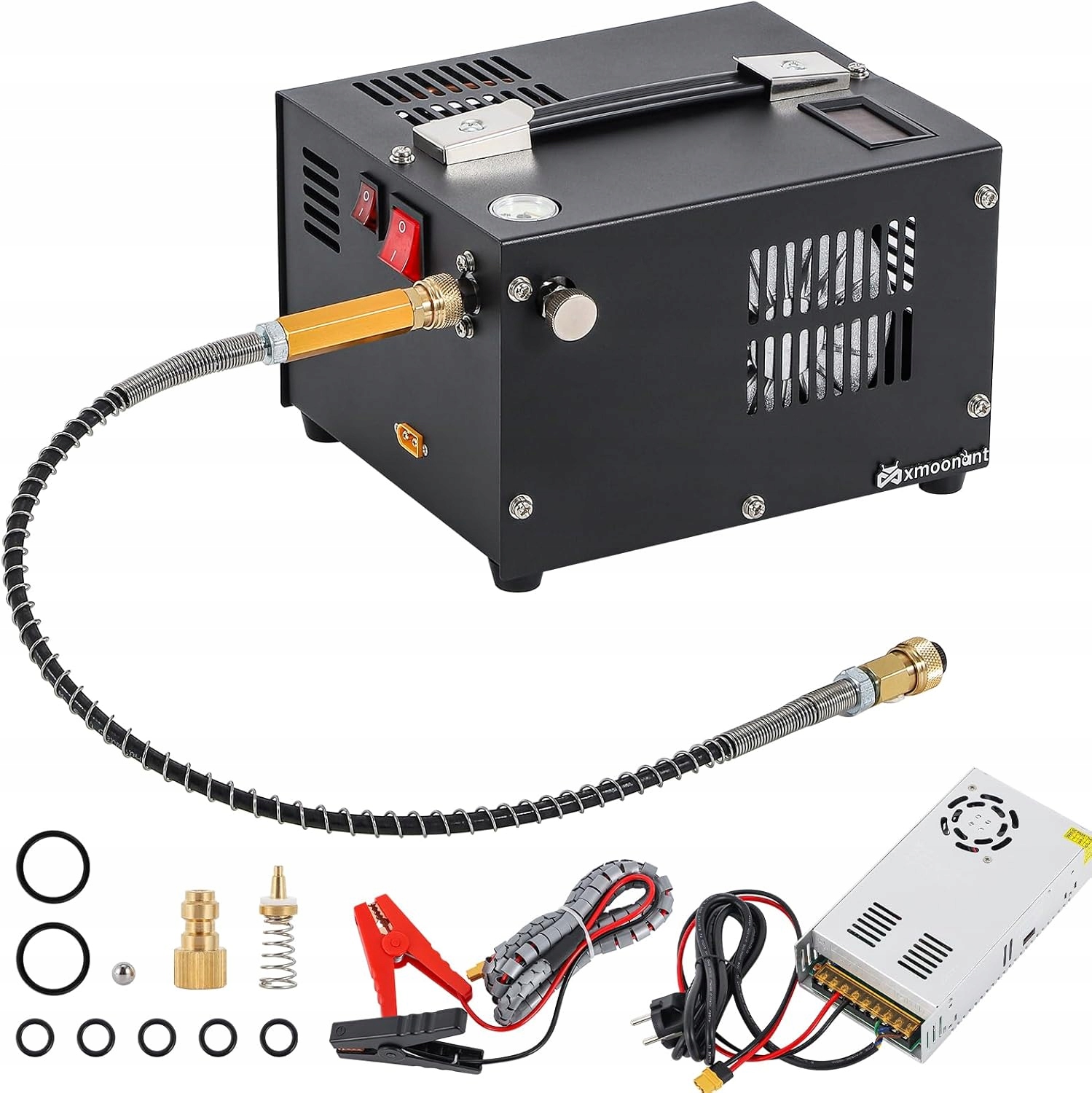 Mxmoonant kompresor Pcp 300 bar 12 V 220 V bezolejový pre airsoftové fľaše