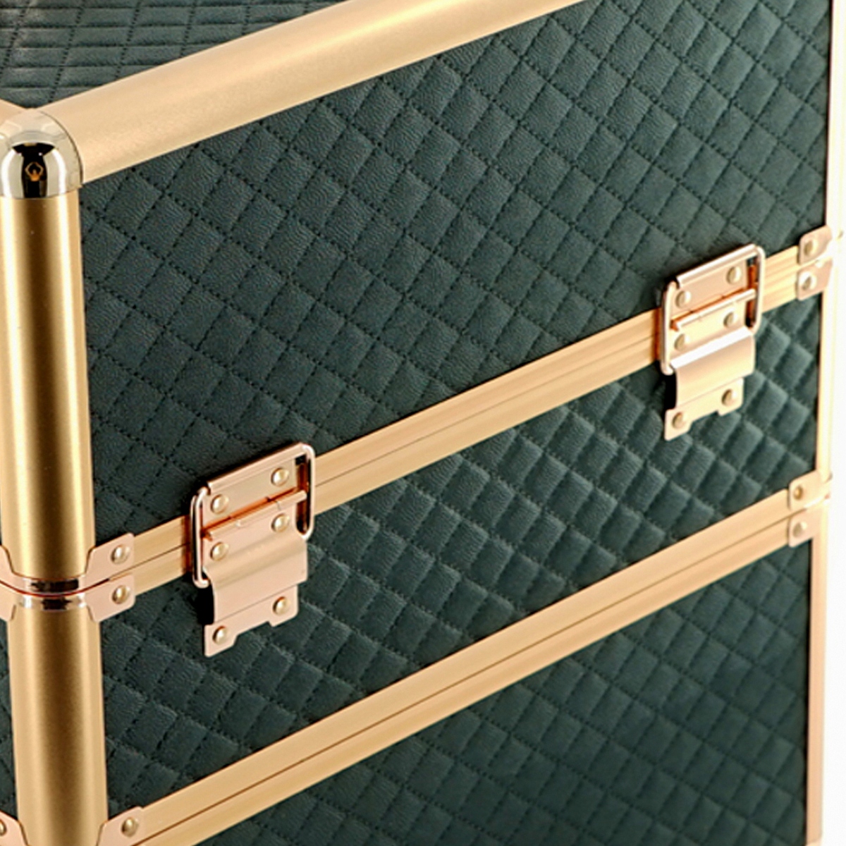 KUFEREK KOSMETYCZNY DUŻY XL ROSE GOLD PIKOWANY CZARNY ZŁOTY Kolor dominujący czarny