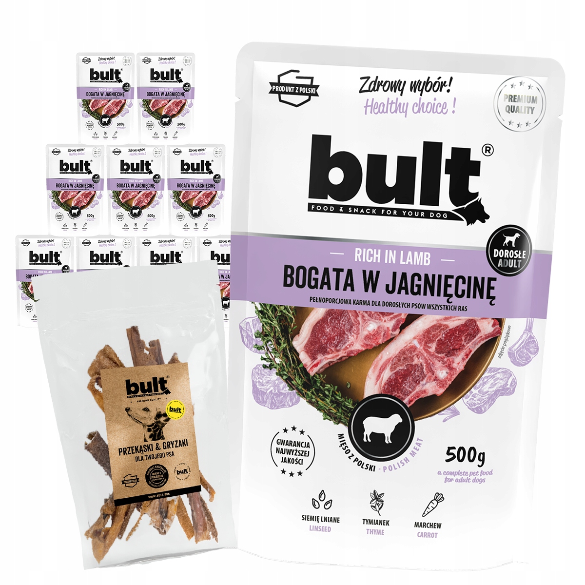 Levně Vlhké Krmivo Pro Psa Bult Sáček Jehněčí 10x500G Jehněčí Bachor