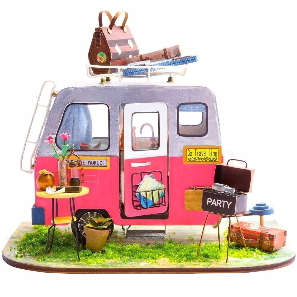 

Składany Drewniany Model Led Robotime Camper