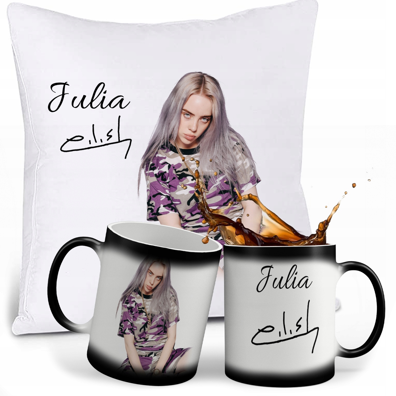 

Zestaw Billie Eilish Magiczny Kubek Poduszka