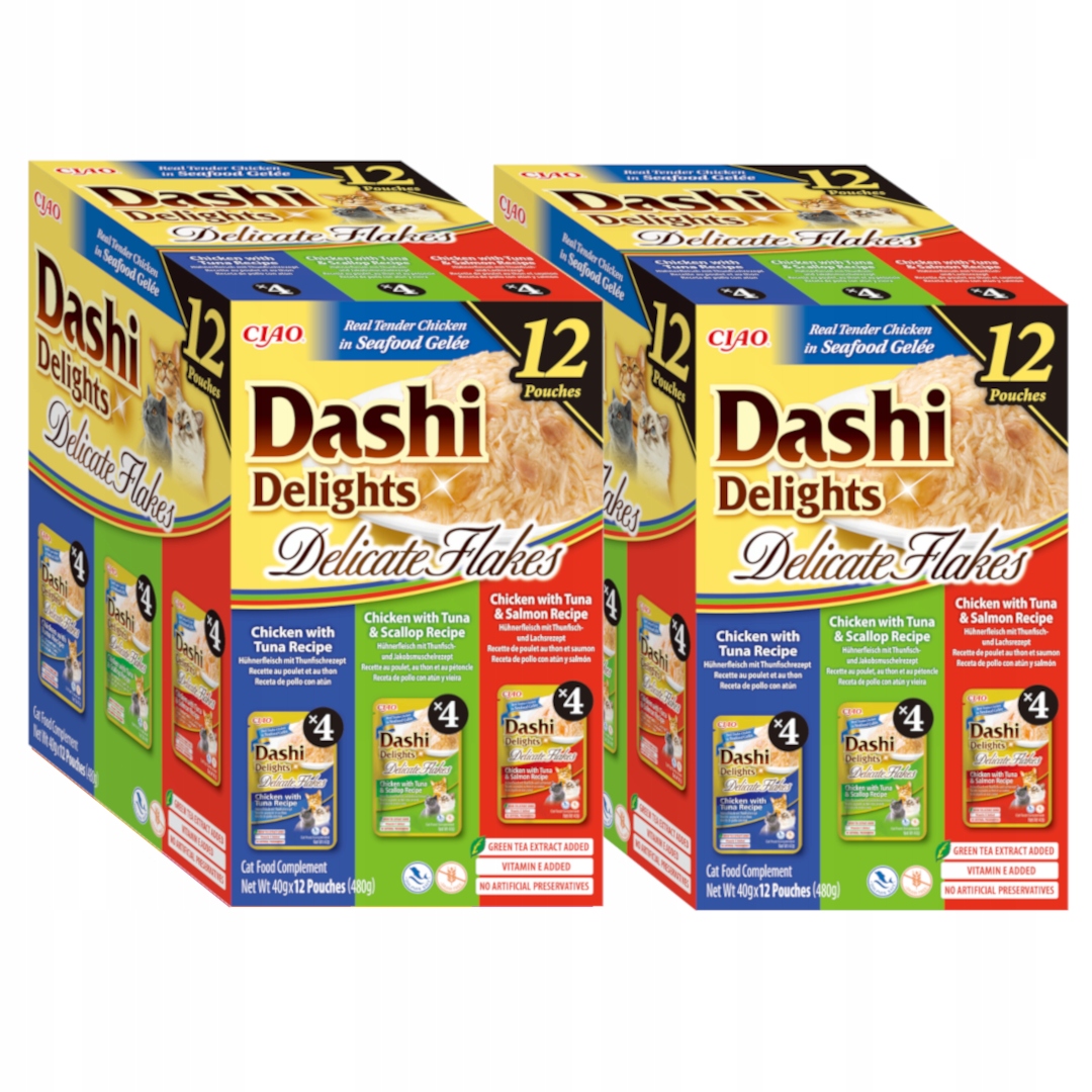 Levně Inaba Cat Dashi Delights Delicate Flakes 24x40g krmivo Krmivo Pro Kočky Ryba