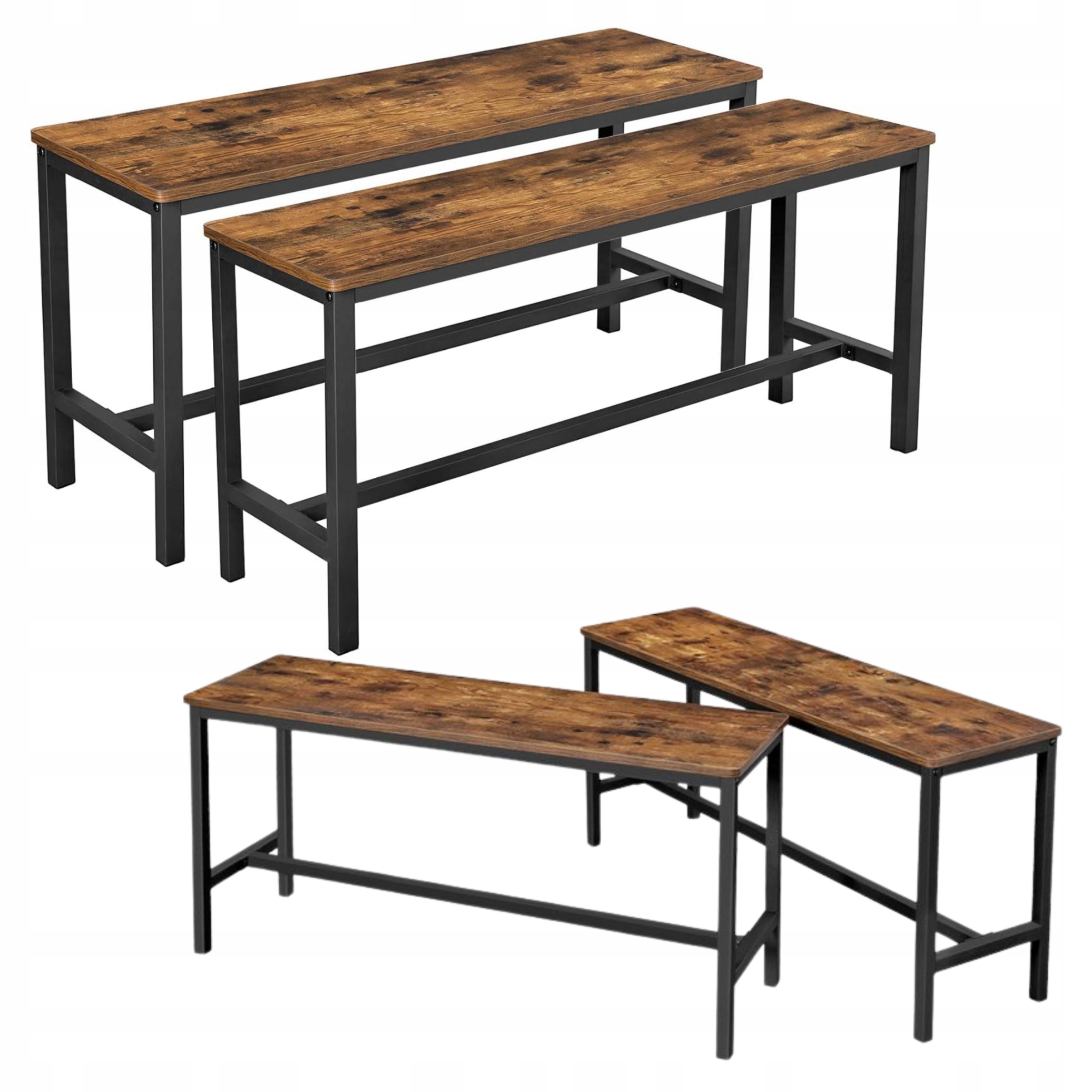 Kuchynská lavička Sada 2ks Vintage Sedadlo Industriálne kreslo