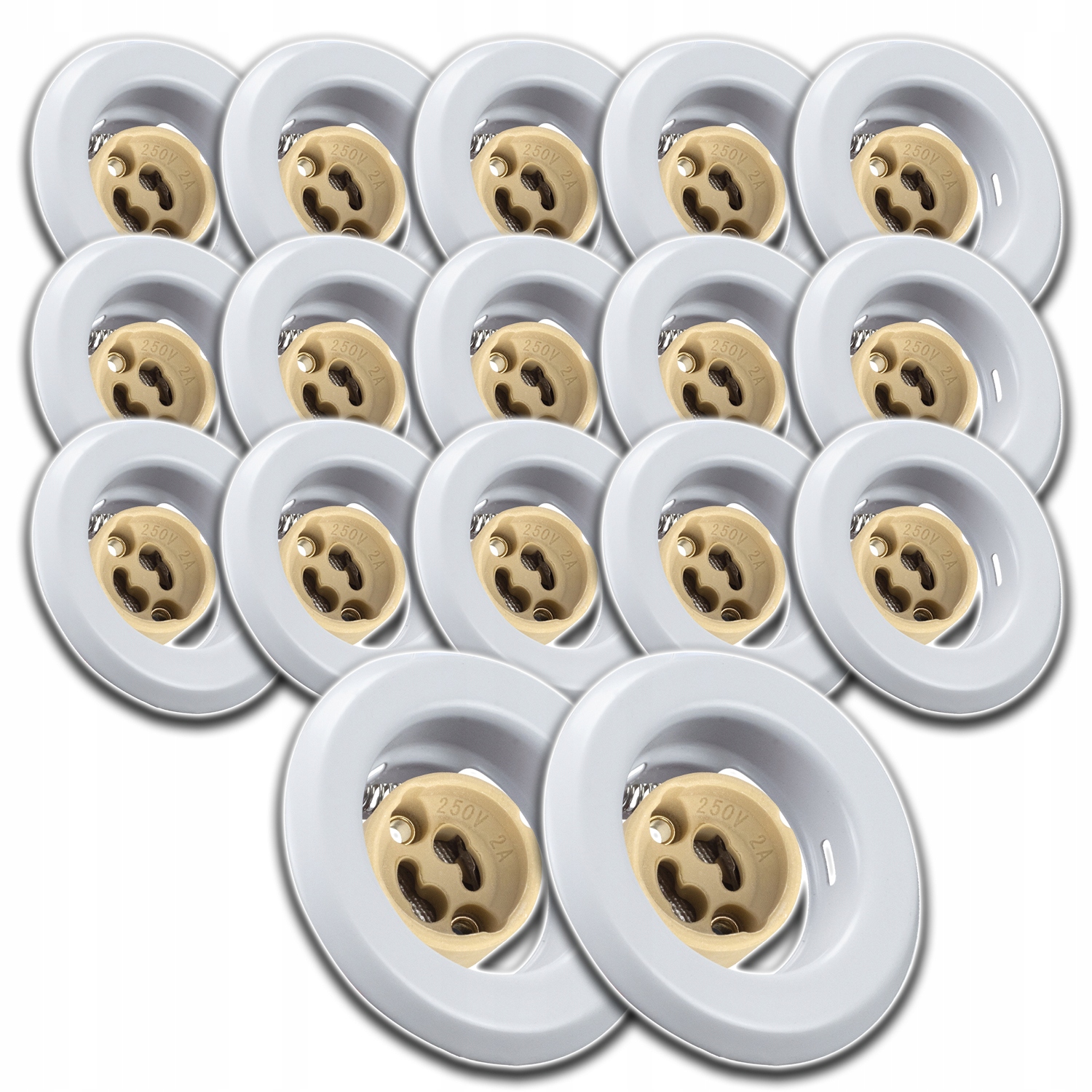 17x Kulaté Stropní Svítidlo S Očkem Pro Montáž Pod Omítku Zásuvka GU10