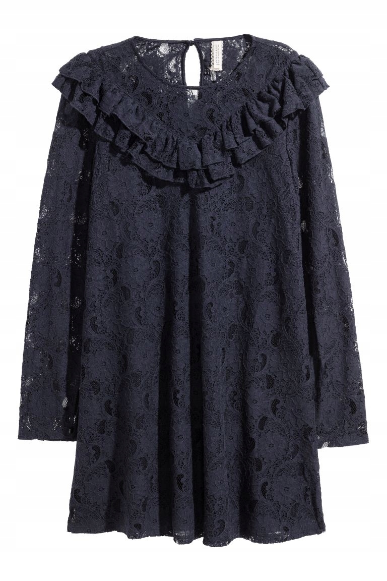 

H&m Koronkowa sukienka z falbanami rozm.36,S