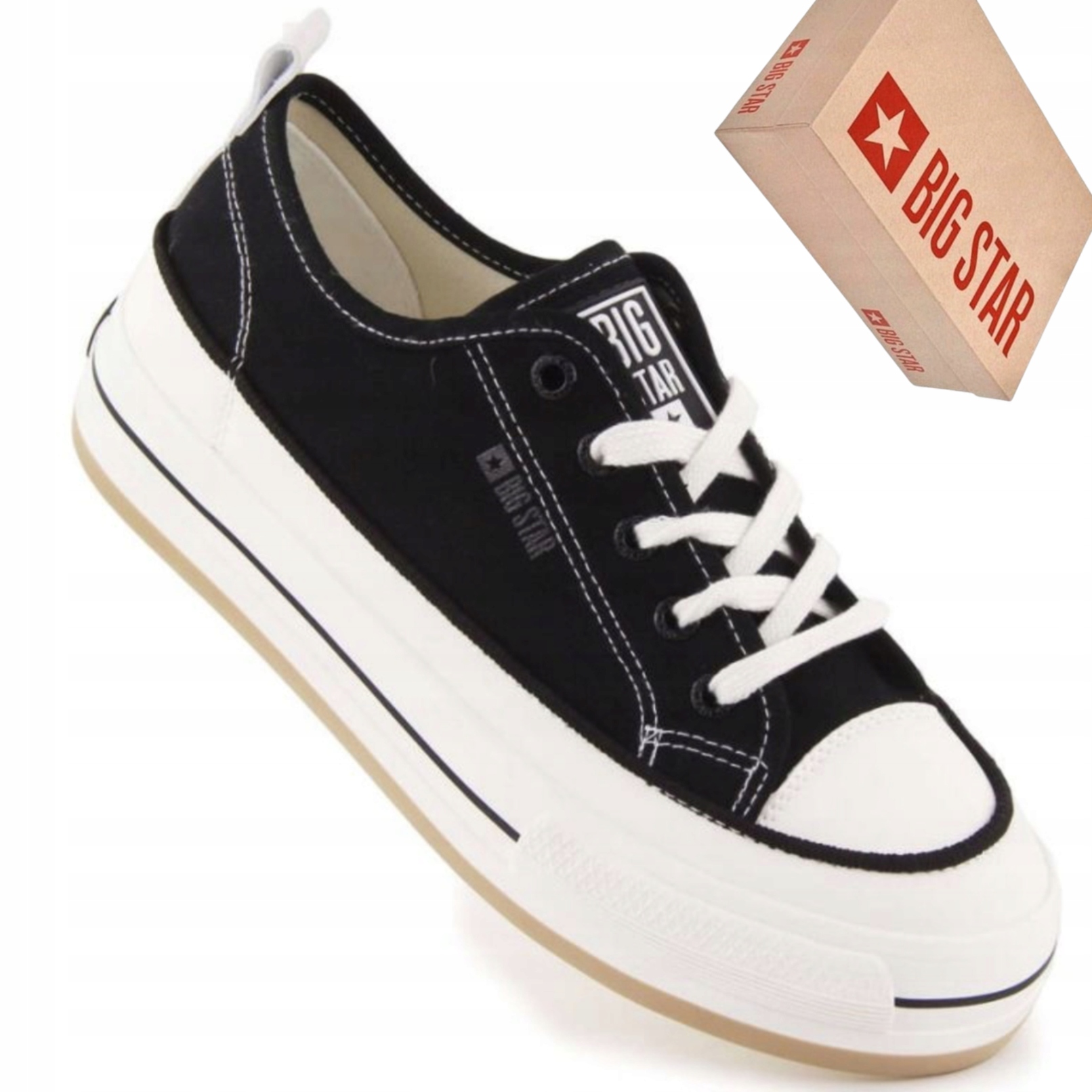 Big Star NN274204 trampki damskie czarne buty na platformie codzienne