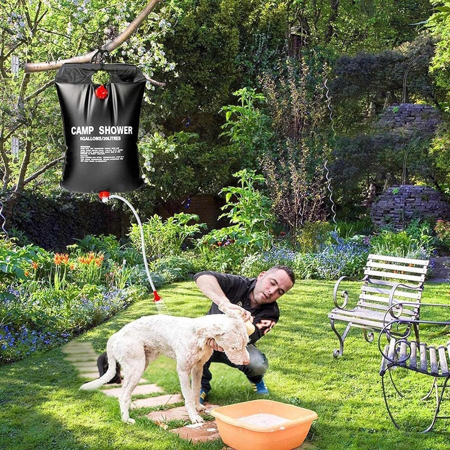 PRZENOŚNY WOREK NA WODĘ PRYSZNIC KEMPINGOWY 20L Z GŁOWICA PRYSZNICOWA EAN (GTIN) 0889997526119