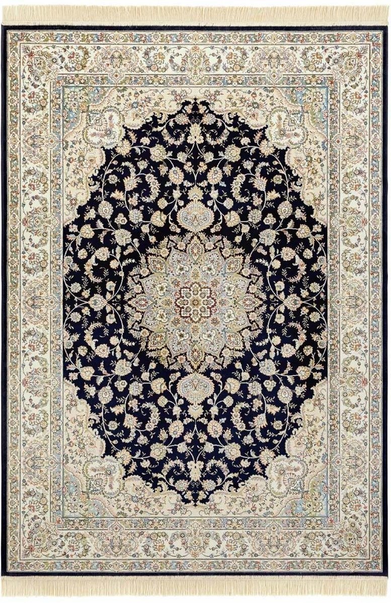 Tradiční koberec granátově krémový z viskózy 160 x 230 cm