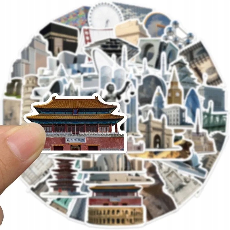 MIX ZABYTKI ARCHITEKTURY NAKLEJKI WLEPY 65 szt Producent Inna