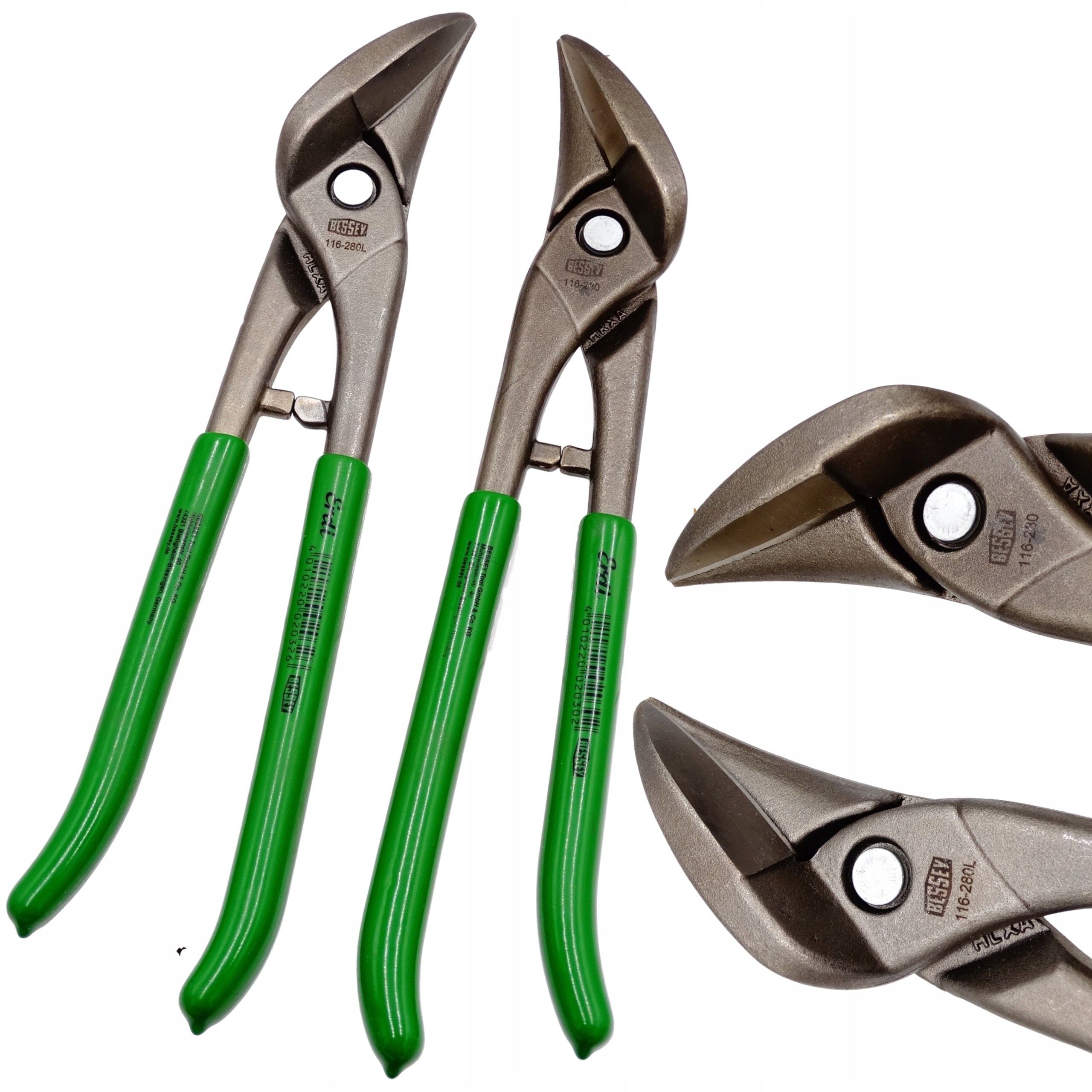 Erdi nożyce do blachy Ideal 280mm zestaw Lewe Prawe