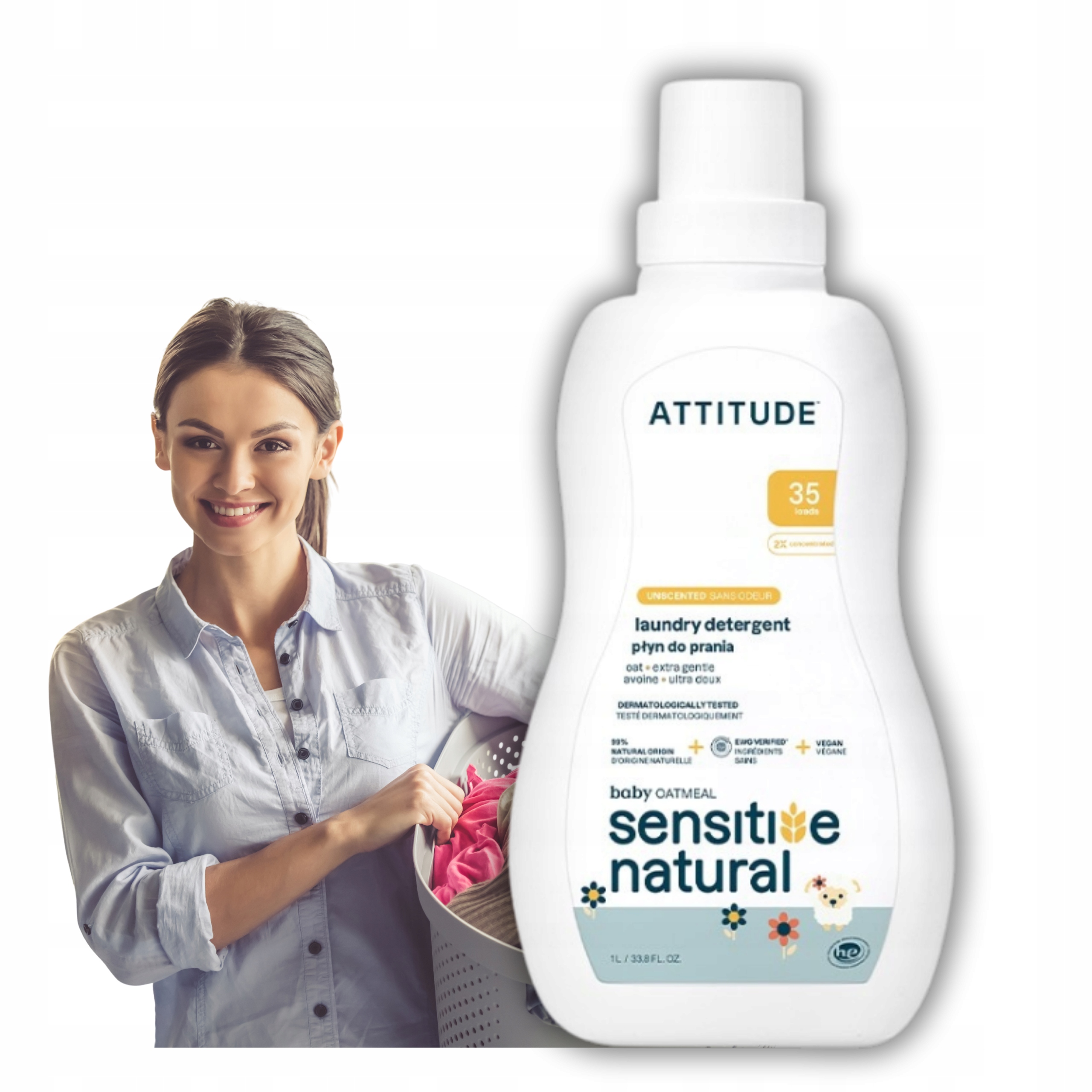 Levně Tekutina Attitude na praní dětského oblečení pro kojence Hypoalergenní 1L