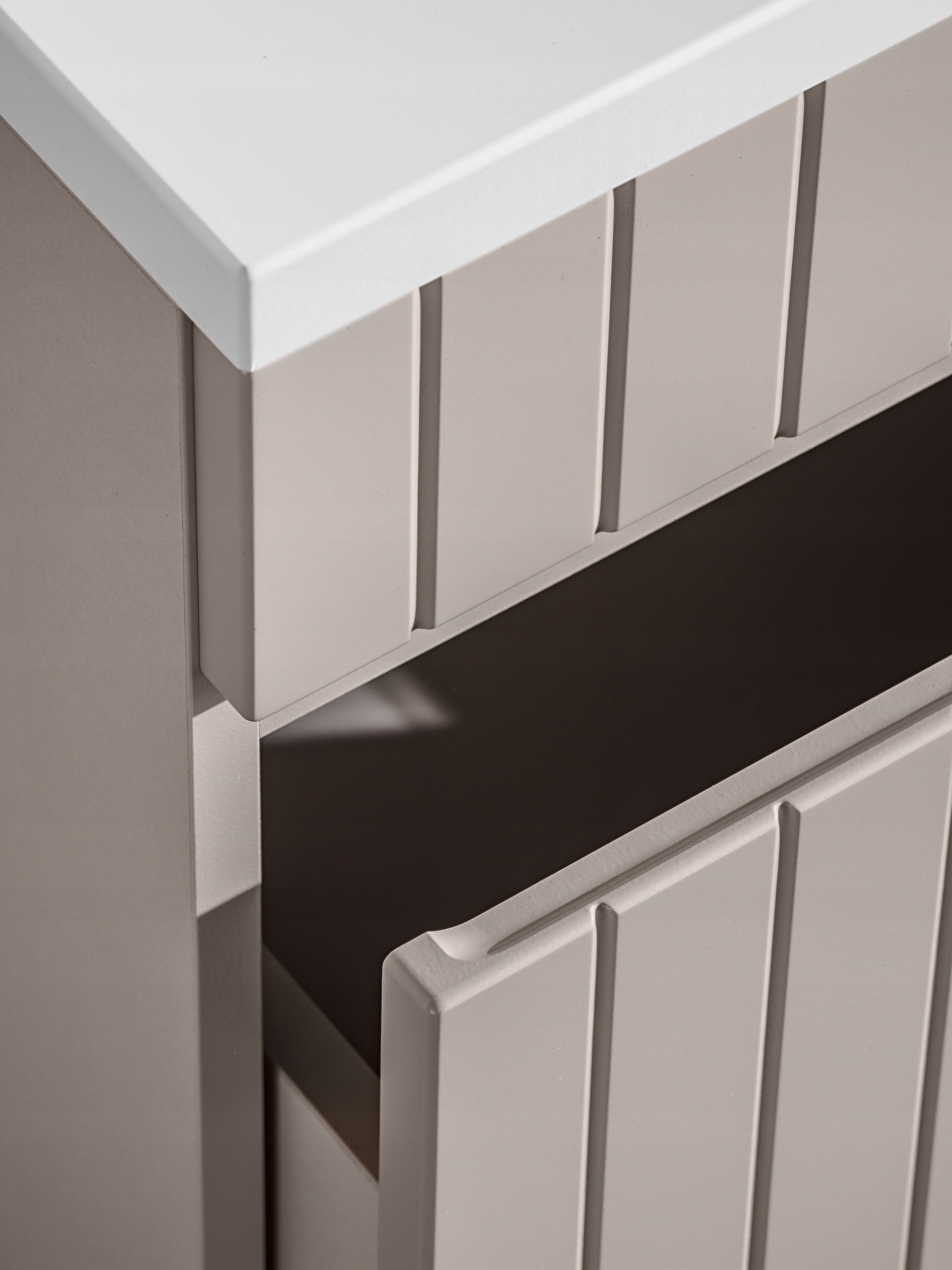 Szafka Łazienkowa Podwieszana z Grubym Blatem Szuflady Półki Kaszmir 140 cm Marka inna