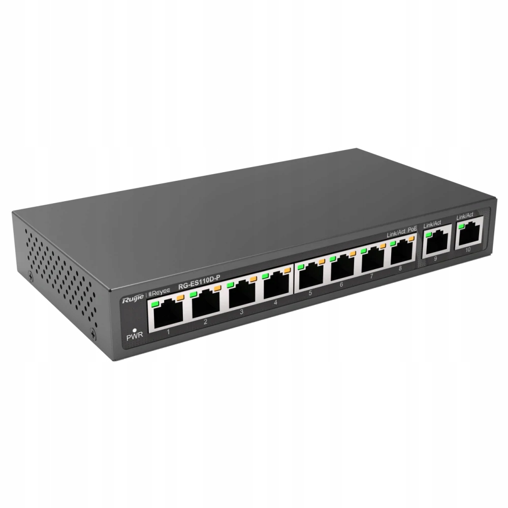 RG-ES110D-P-SWITCH Nespravovateľný, 10-PORTOVÝ, Rýchly Ethernet, Desktop