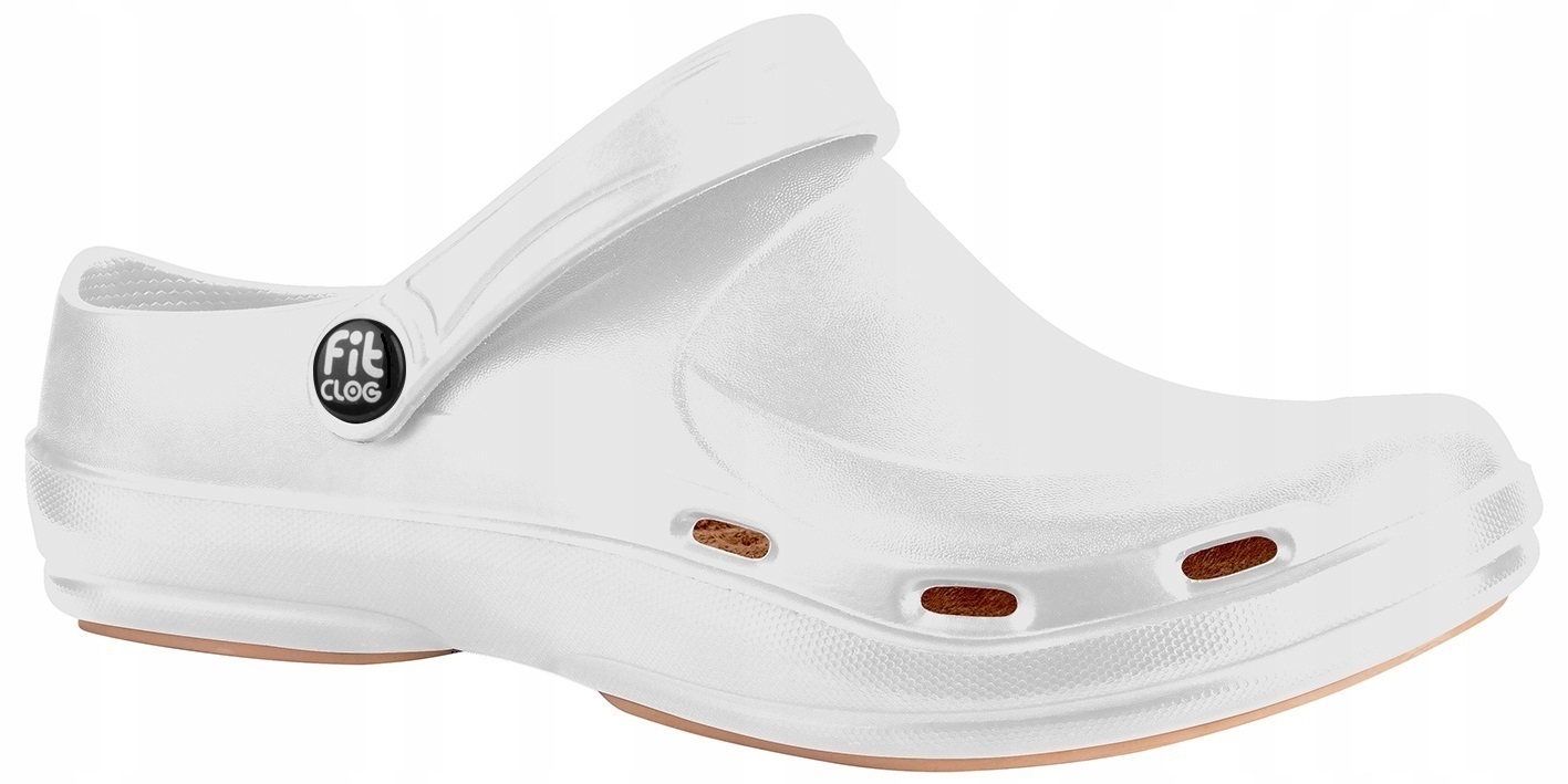 Fitclog Klapki Medyczne Białe Obuwie Damskie Lekki