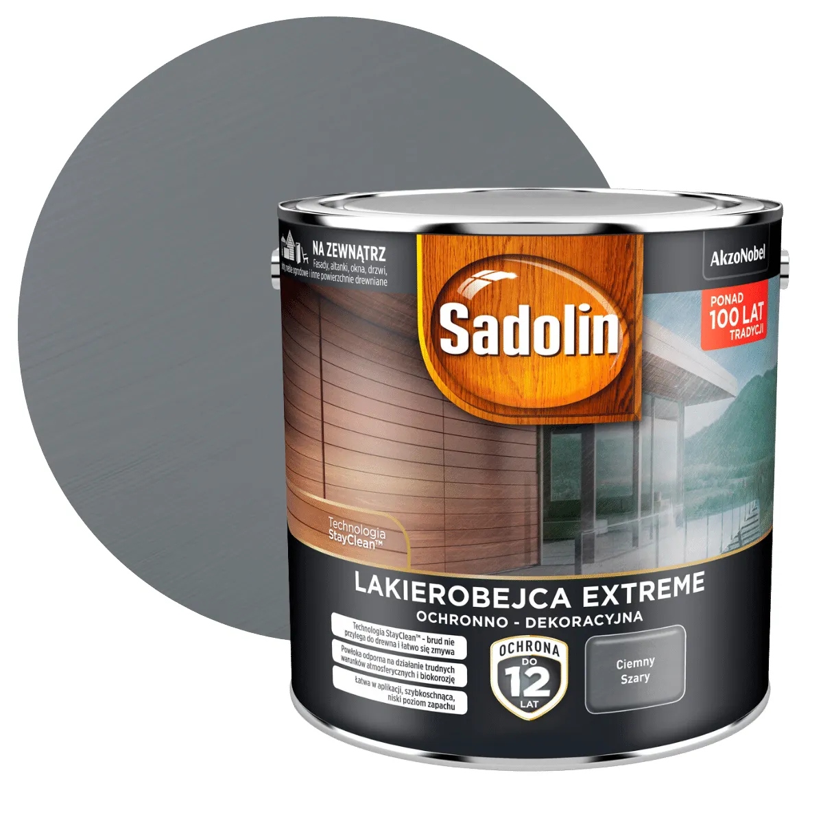 Sadolin Lakierobejca Do Drewna Extreme Ciemny Szary 2,5L
