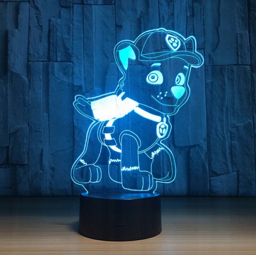 Lampka 3D LED PSI PATROL ROCKY mix kolor+ PILOT