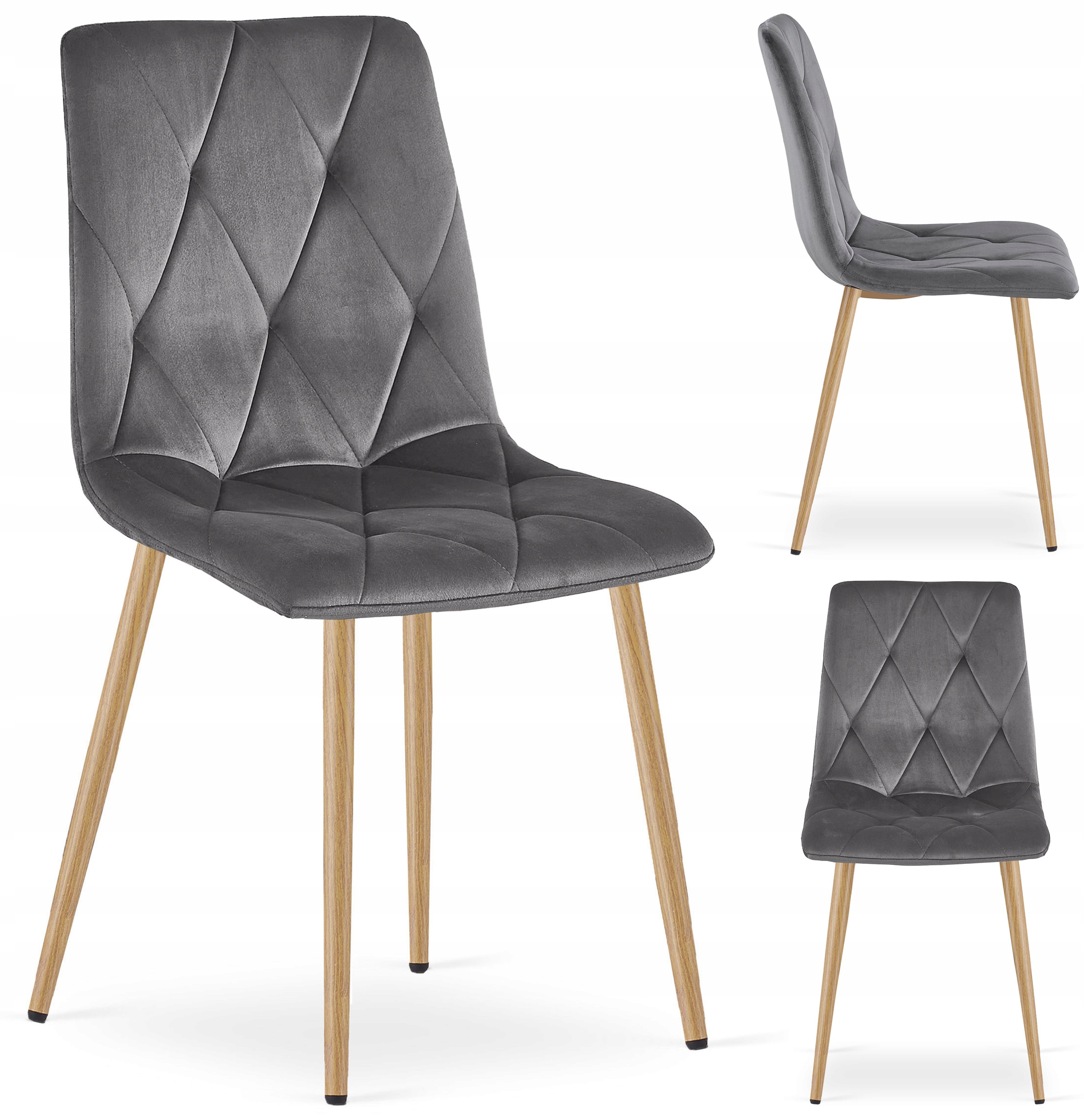 Krzesło Tapicerowane Welurowe Velvet Do Salonu Kuchni Jadalni Lumines