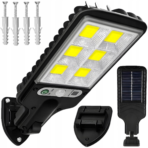 LAMPA SOLARNA ULICZNA CZUJNIK RUCHU PILOT LATARNIA Zasilanie solarne