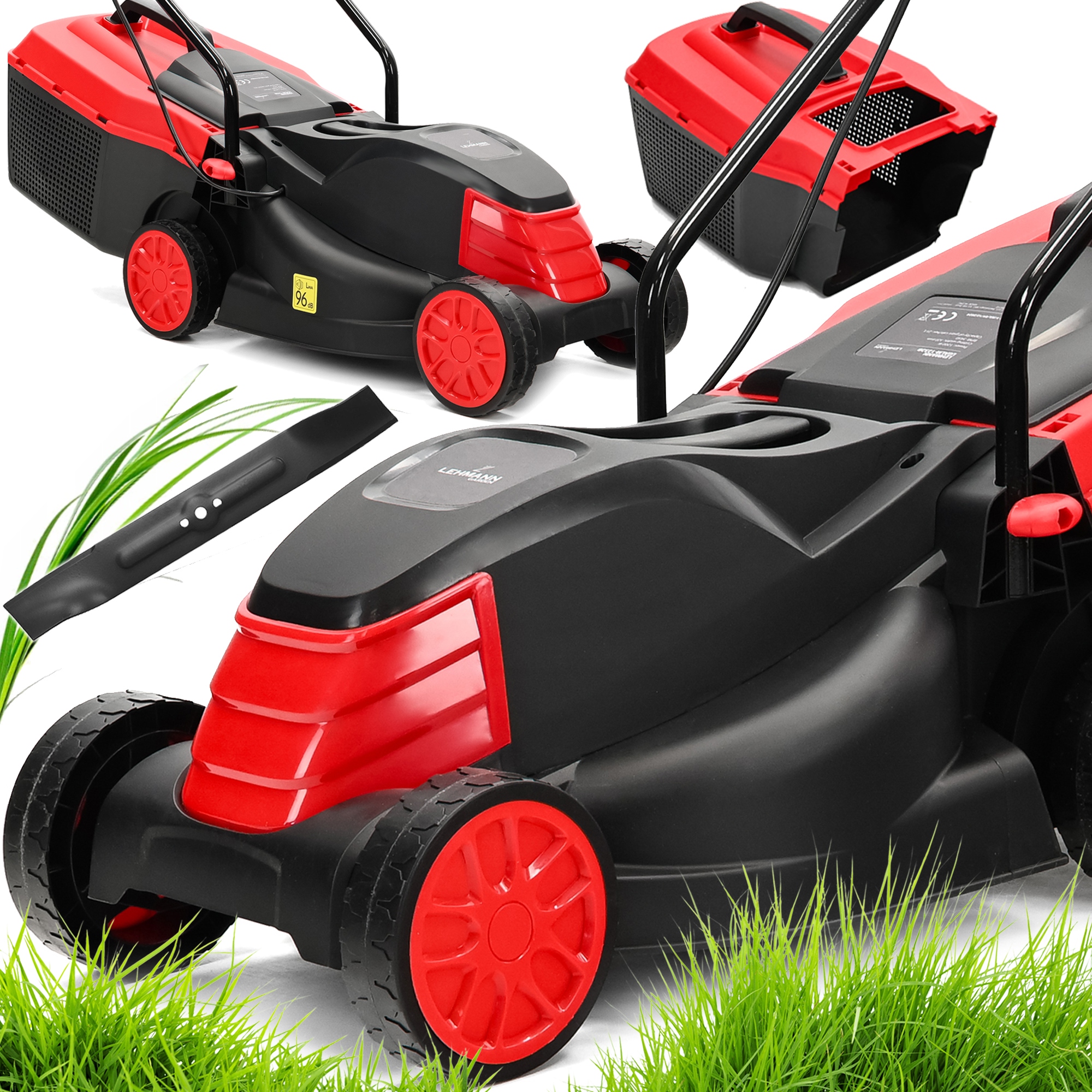 Kosiarka Elektryczna Do Trawy Cicha Duża Mocna Z Regulacją Duży Kosz 2000W