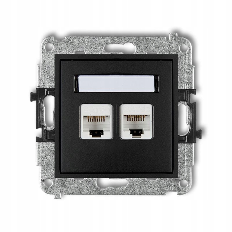 Karlik Mini černý mat počítačová zásuvka x2