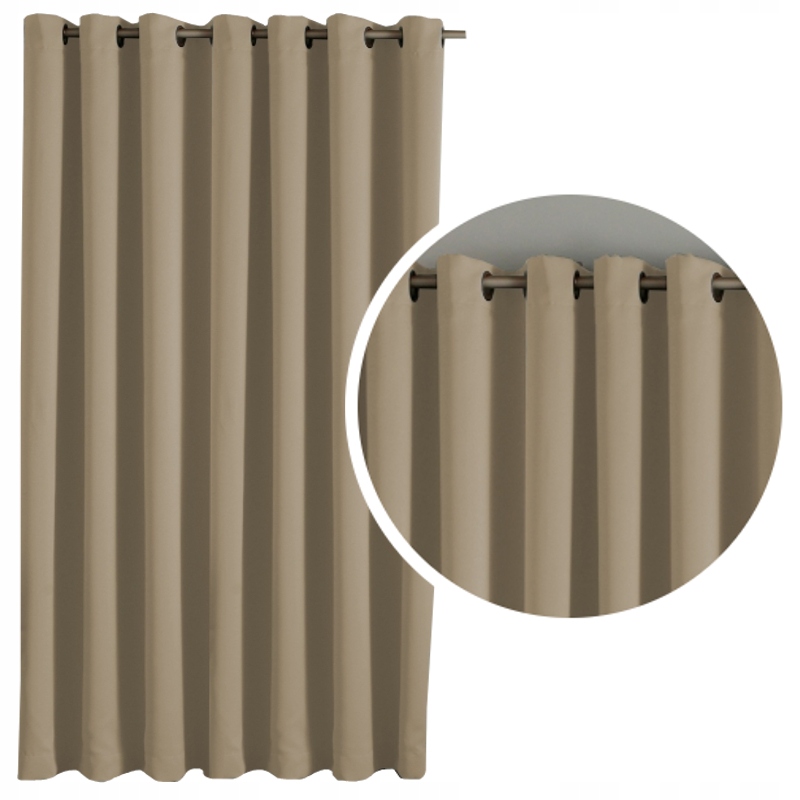 

Gruba Zasłona Blackout 200x250 wys. beż mocca