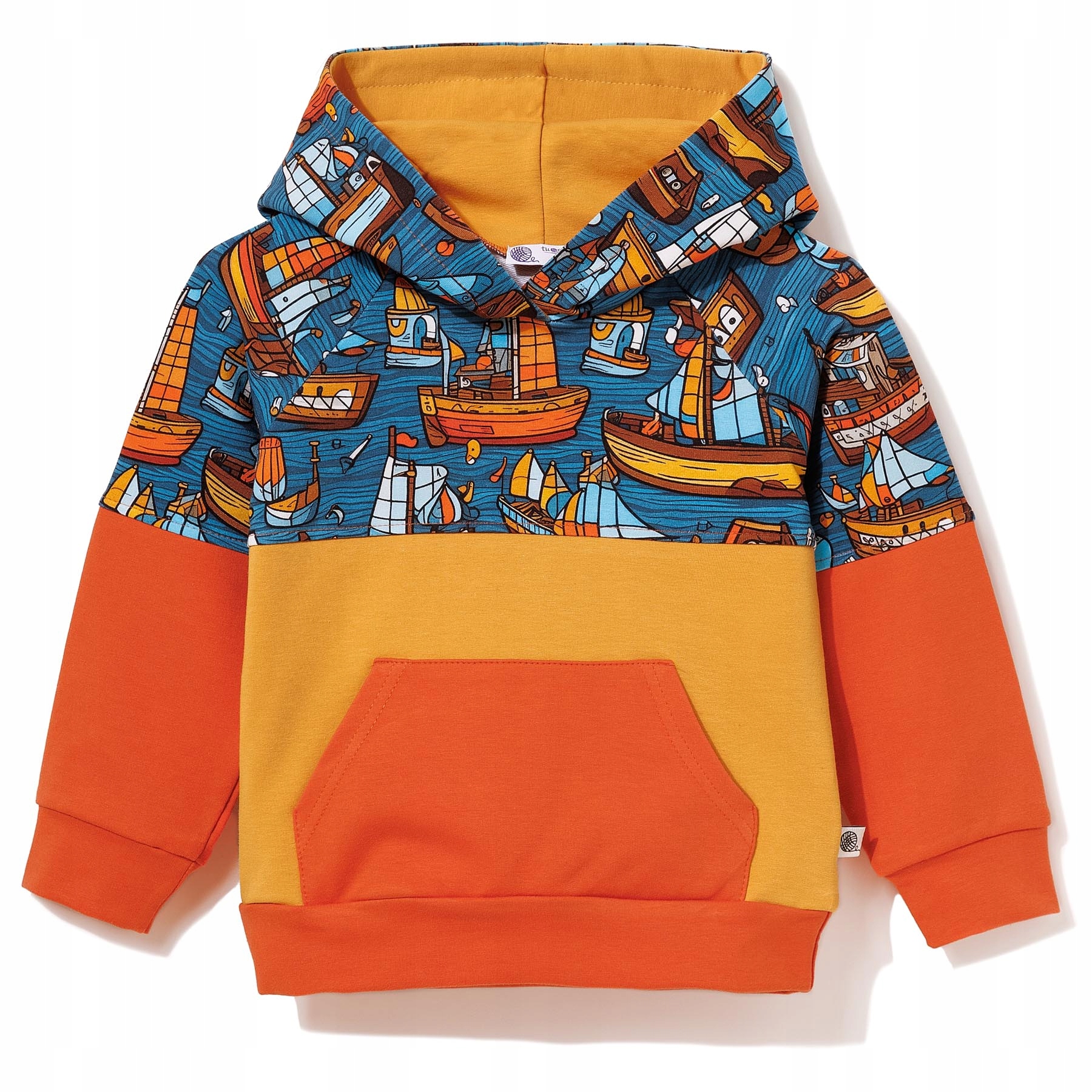TuSzyte Bluza dresowa z kapturem, bawełniana, statki R.104