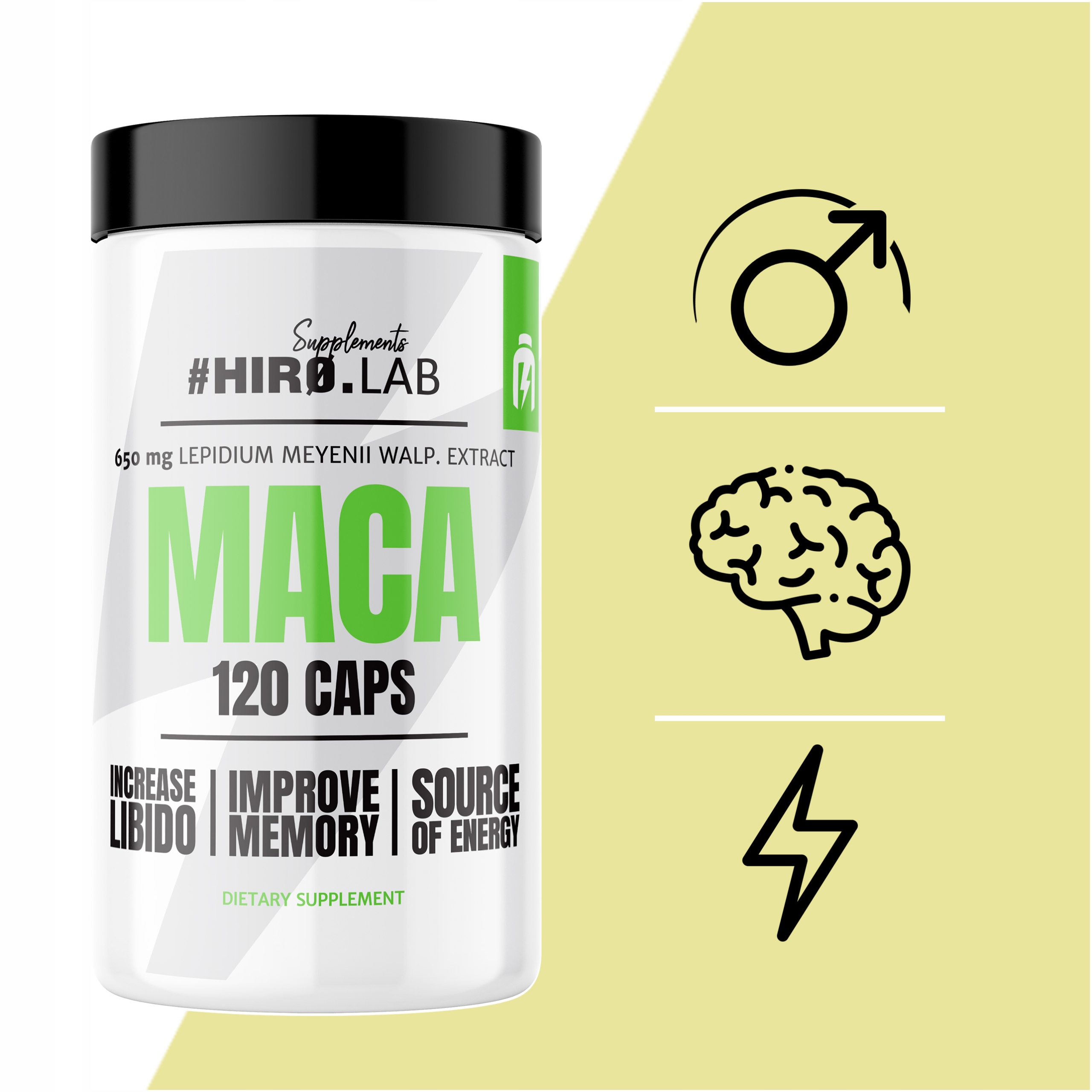 Hiro.Lab Maca 120 caps TESTOSTERON LIBIDO POTENCJA EAN 5060727121223