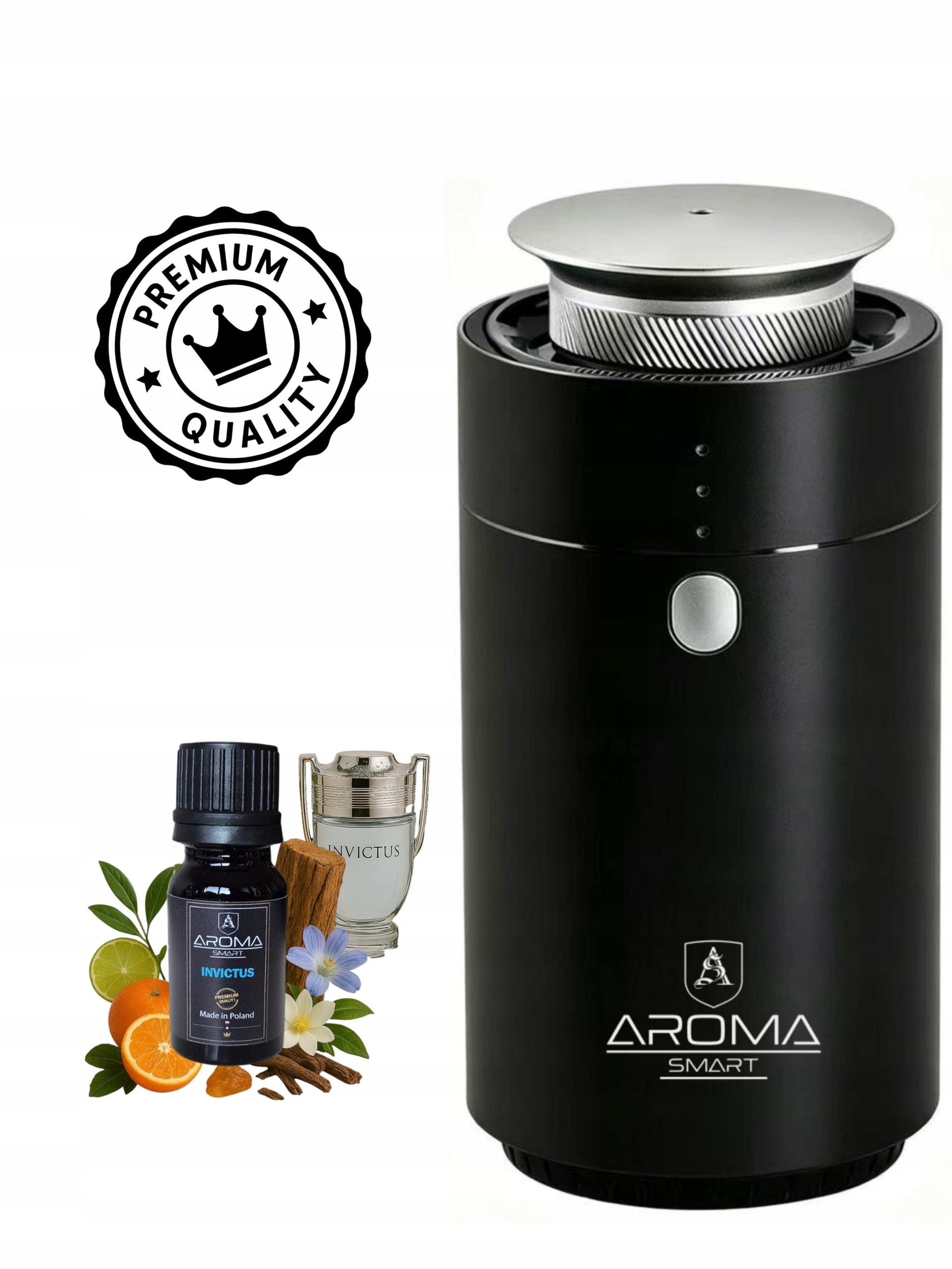 Vonný difuzér Aroma Smart Handy Black, Vonný olej Invictus Set