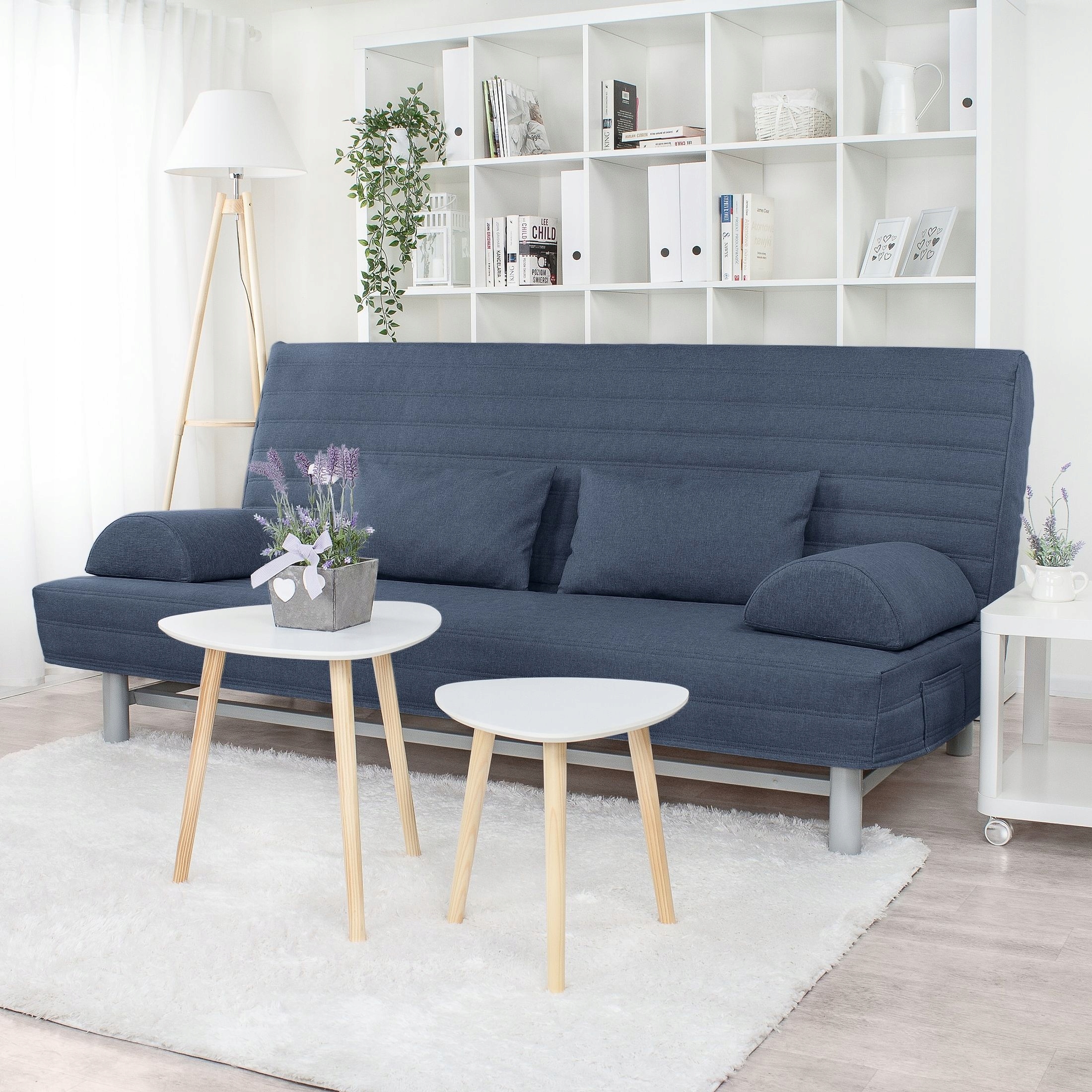 Pokrowiec na sofę Ikea beddinge pikowany w pasy Navy blue Marka inna