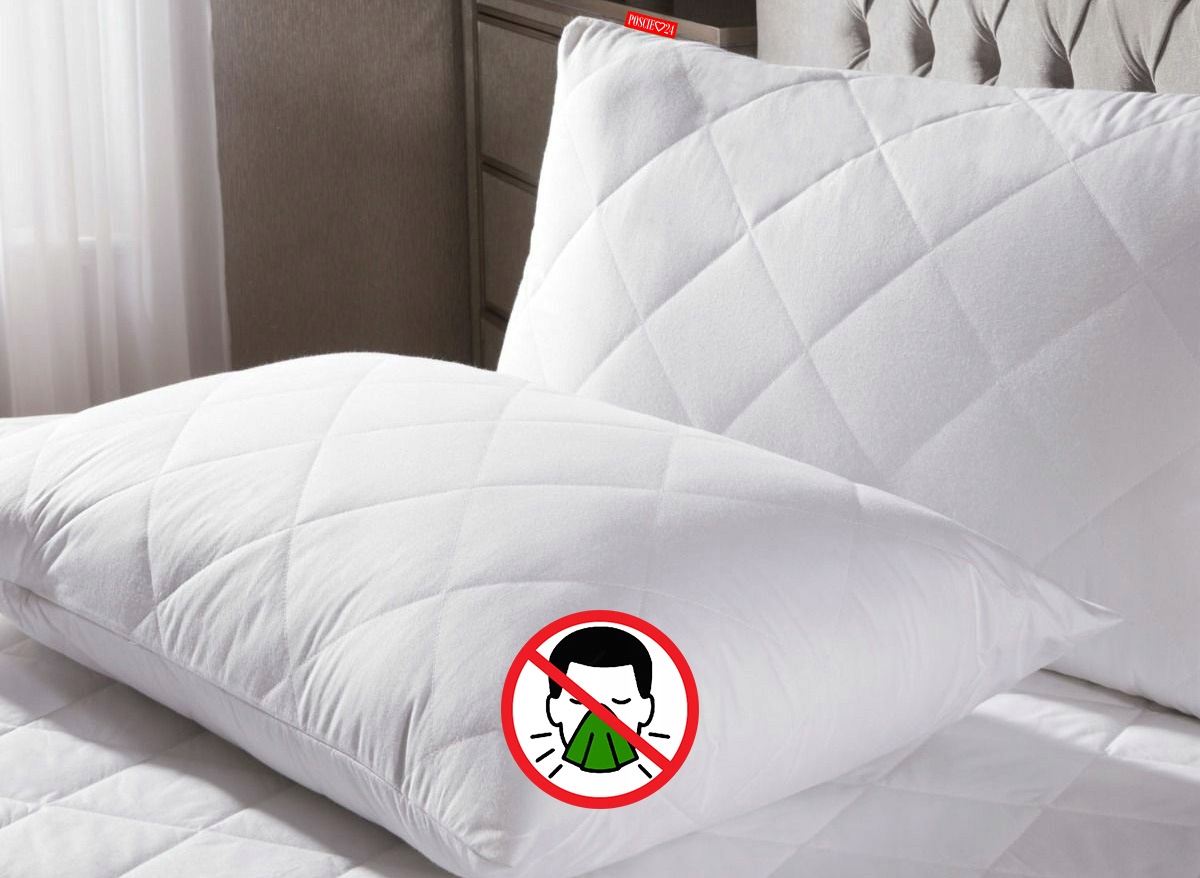 PODUSZKA 80X80 ANTYALERGICZNA BIAŁA PIKOWANA Długość 80 cm